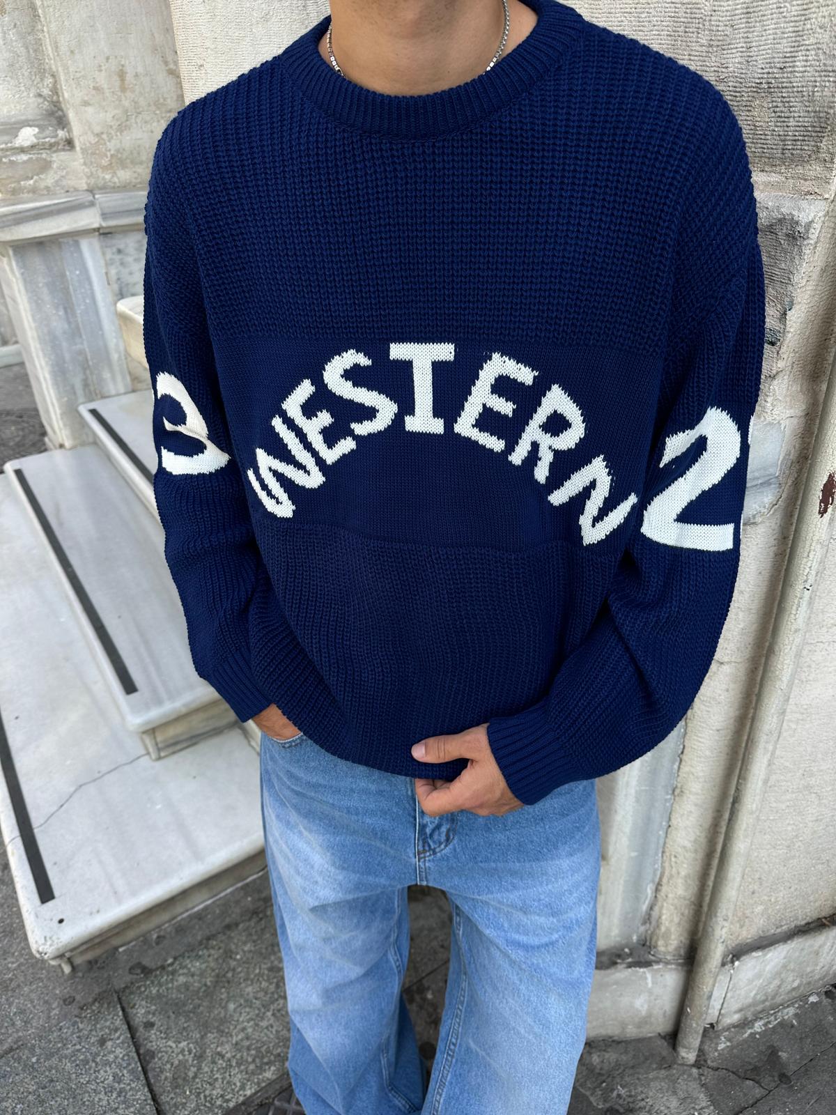 Western 23 Oversize Triko - Lacivert