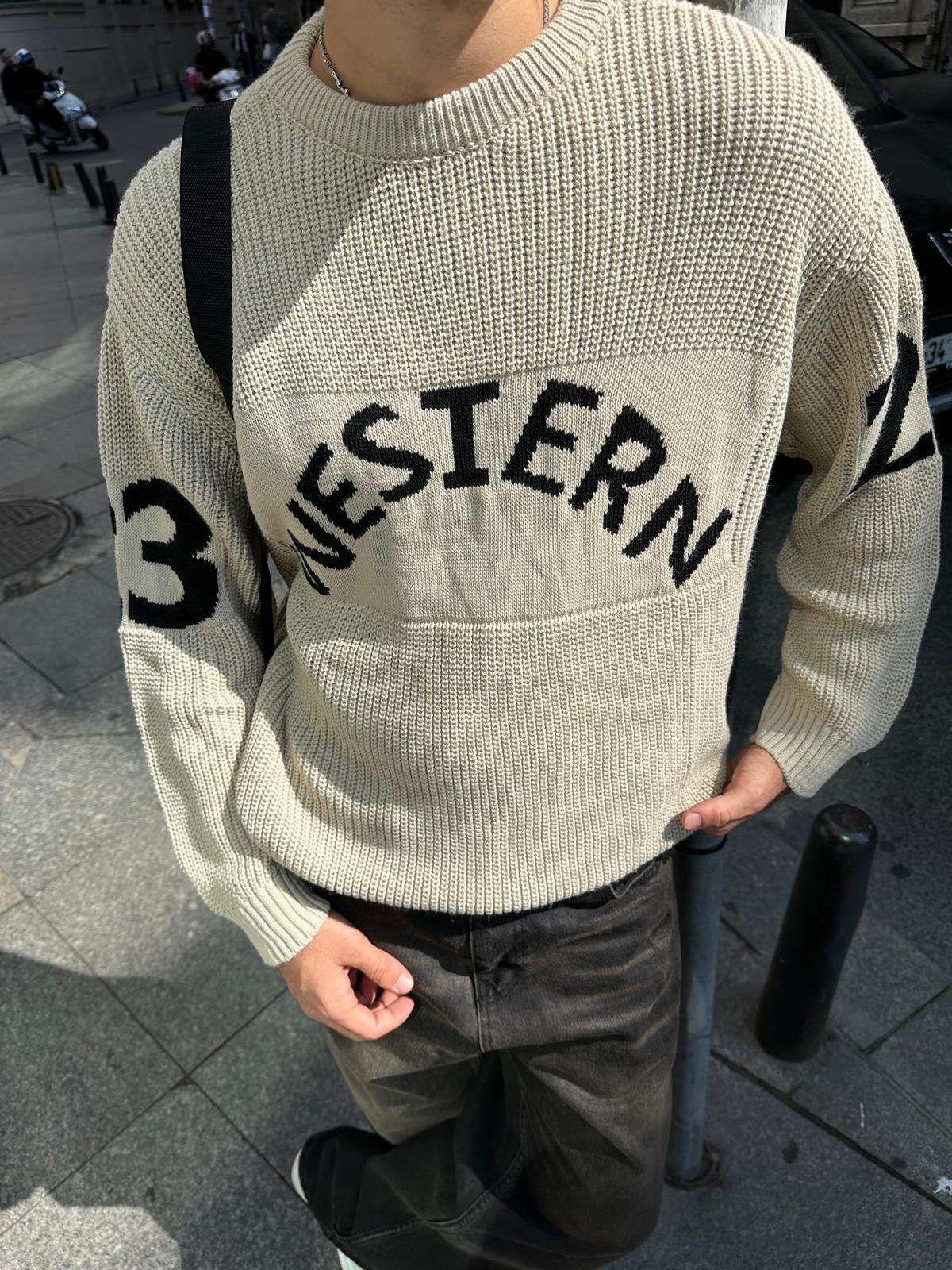 Western 23 Oversize Triko - Bej