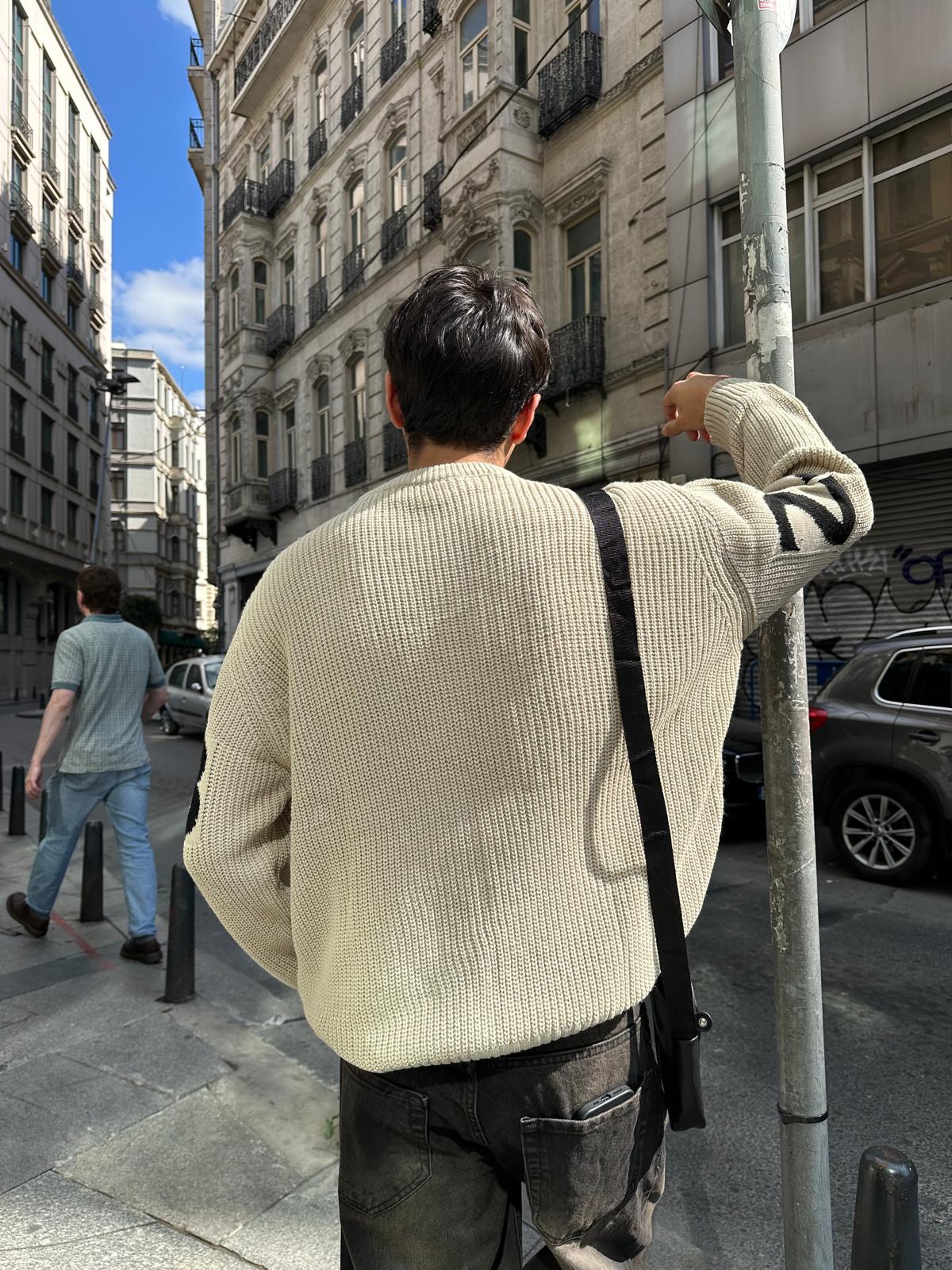 Western 23 Oversize Triko - Bej