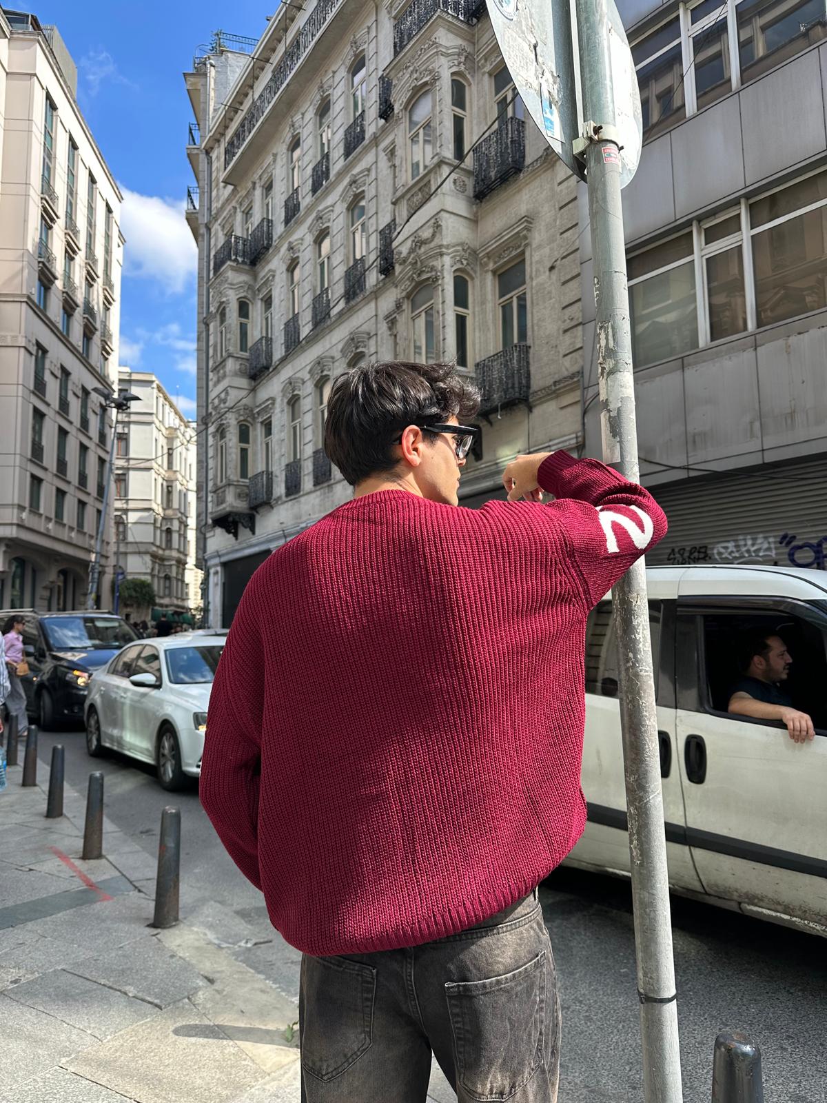 Western 23 Oversize Triko - Bordo