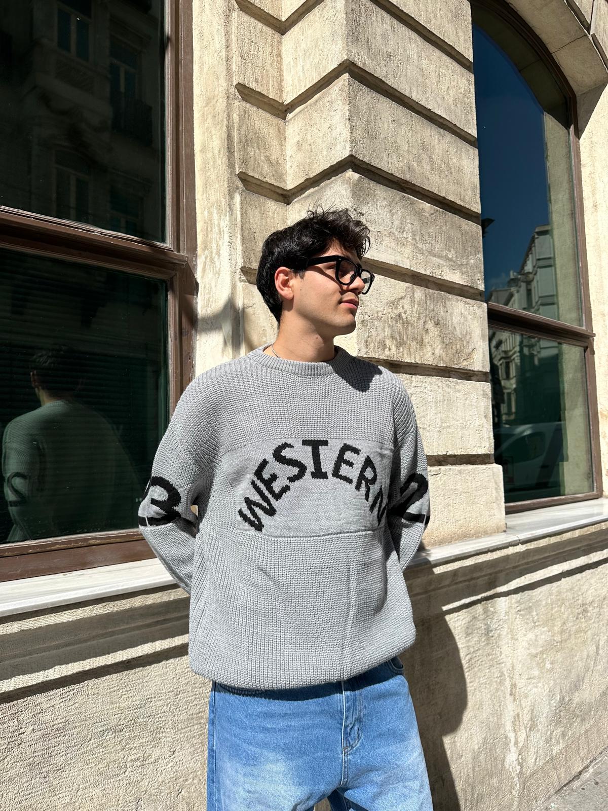 Western 23 Oversize Triko - Gri
