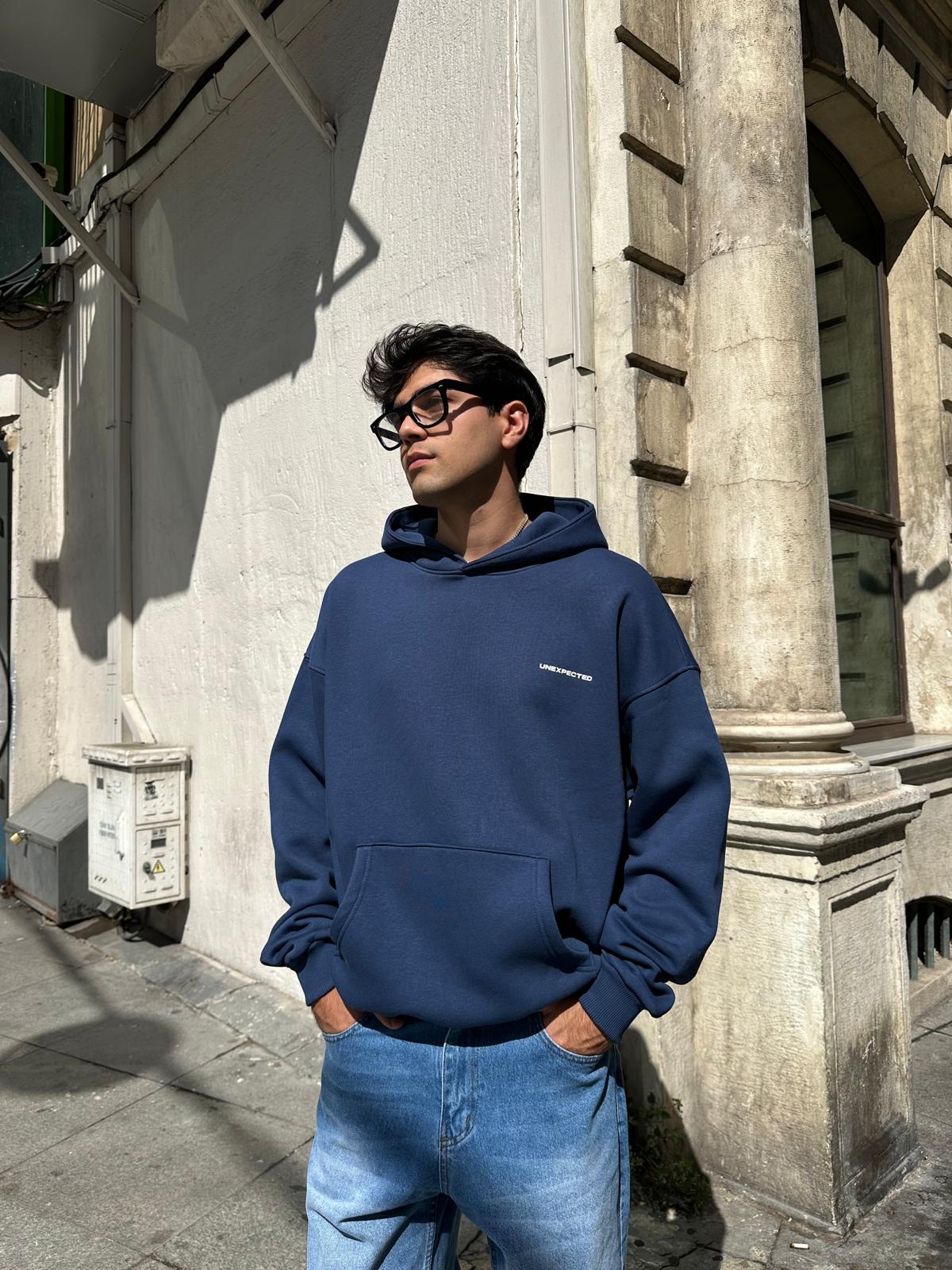 Unexpected Denmark Oversize Hoodie - Lacivert