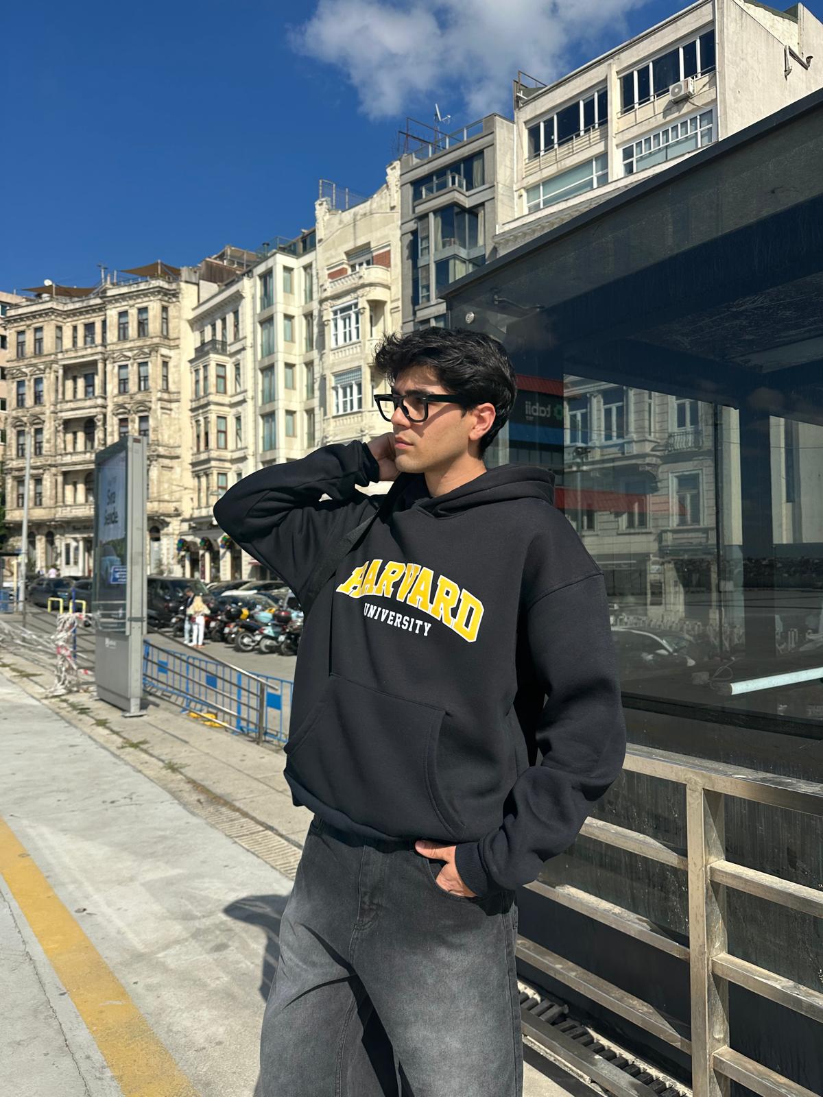 Harvard Oversize Hoodie - Lacivert