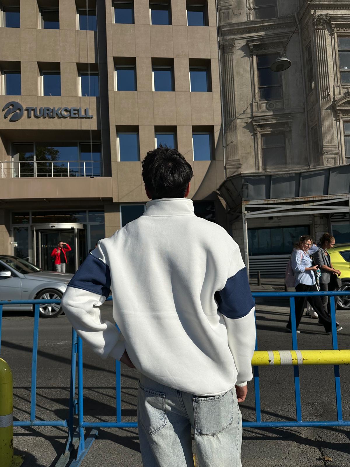 Athletics Half Zip - Beyaz