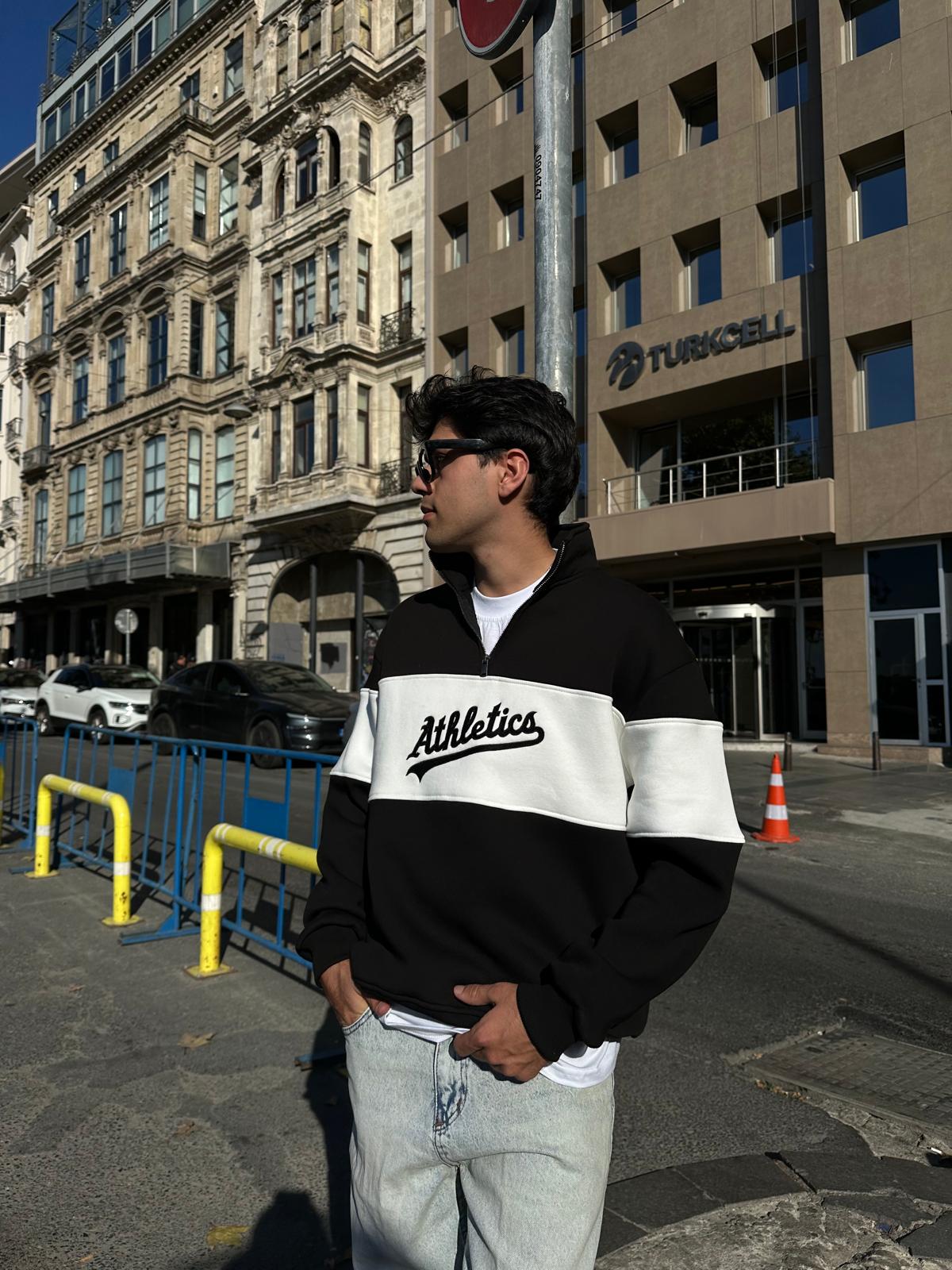 Athletics Half Zip - Siyah