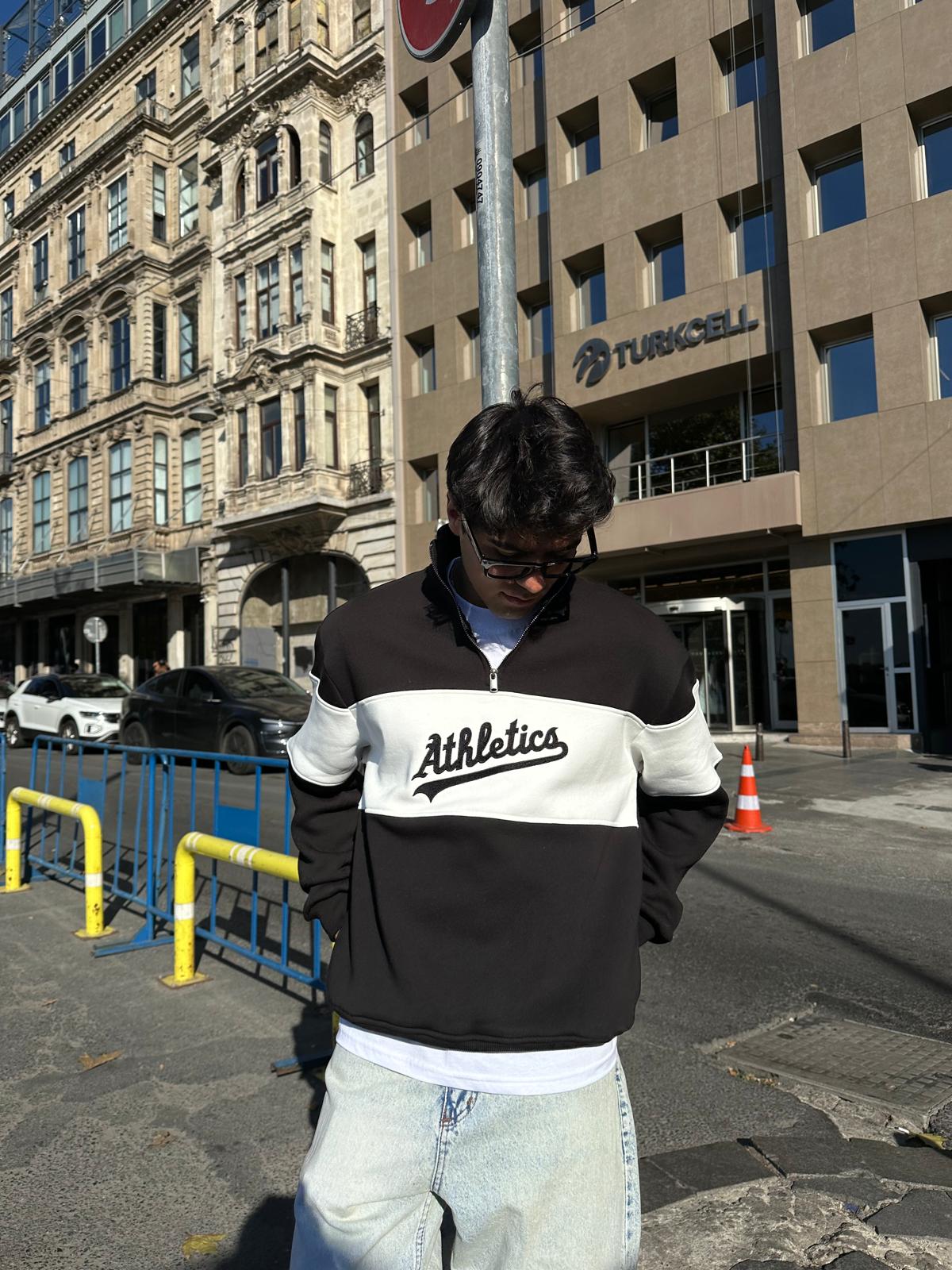 Athletics Half Zip - Siyah