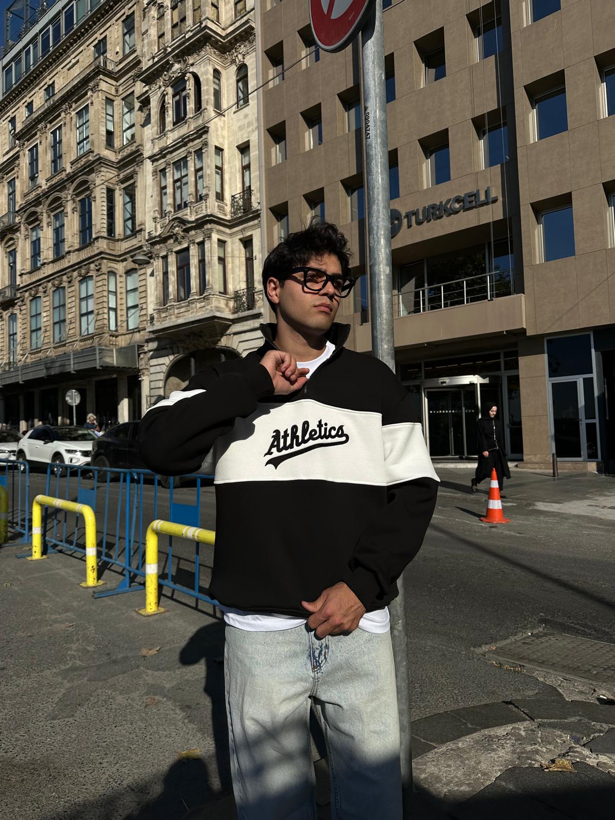 Athletics Half Zip - Siyah