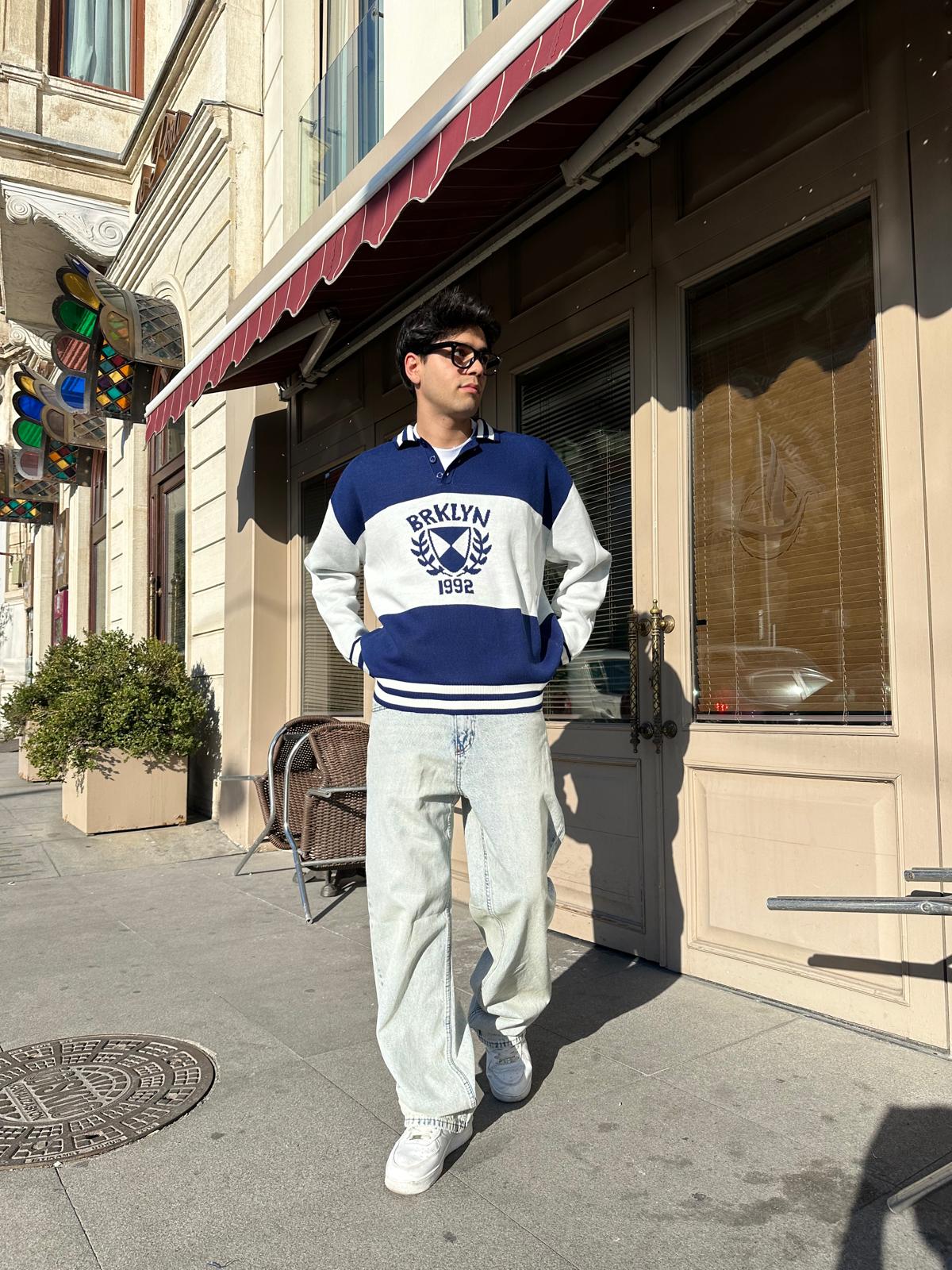 Brklyn 1992 Oversize Triko - Lacivert