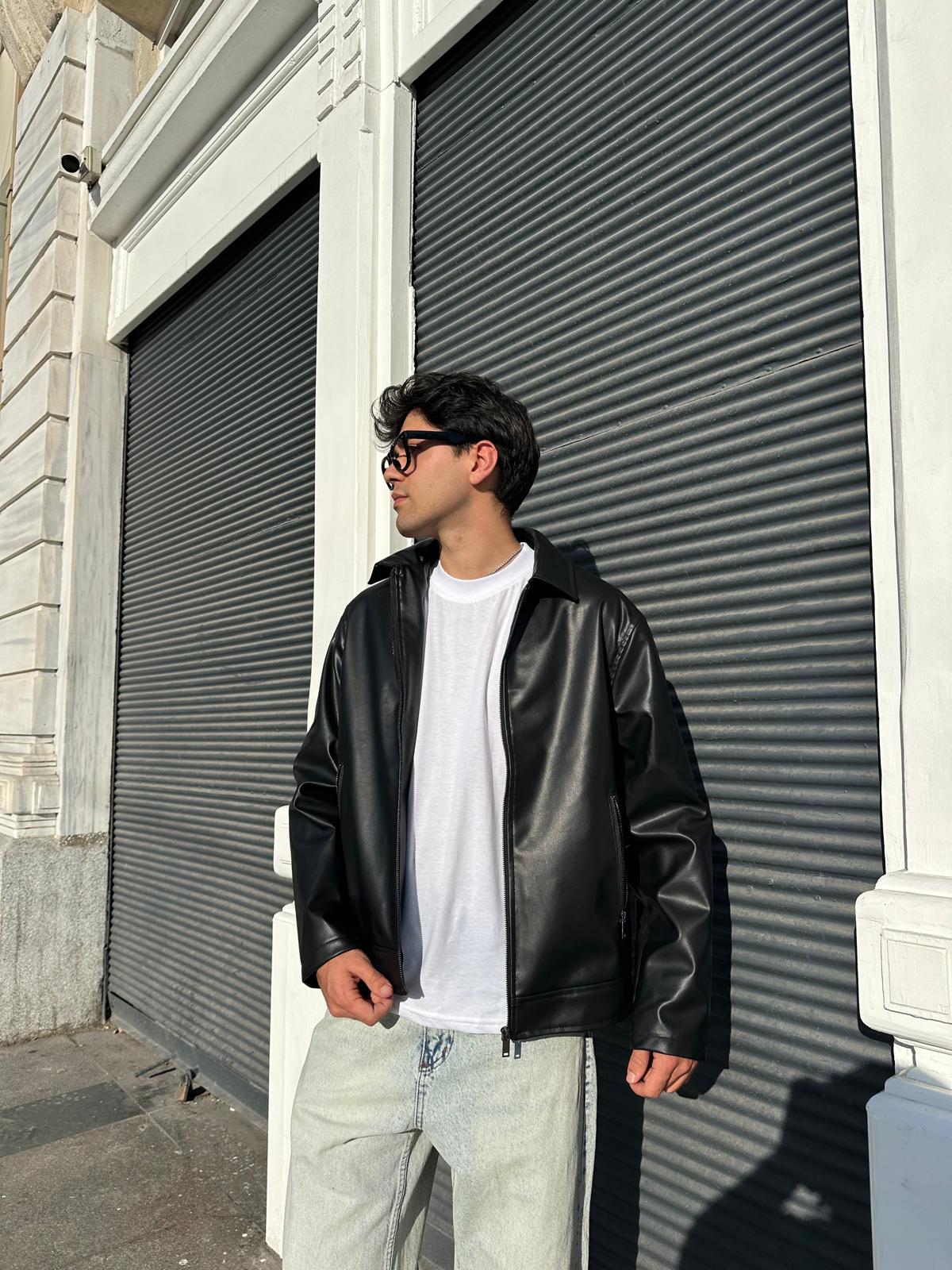 Relax Fit Deri Ceket