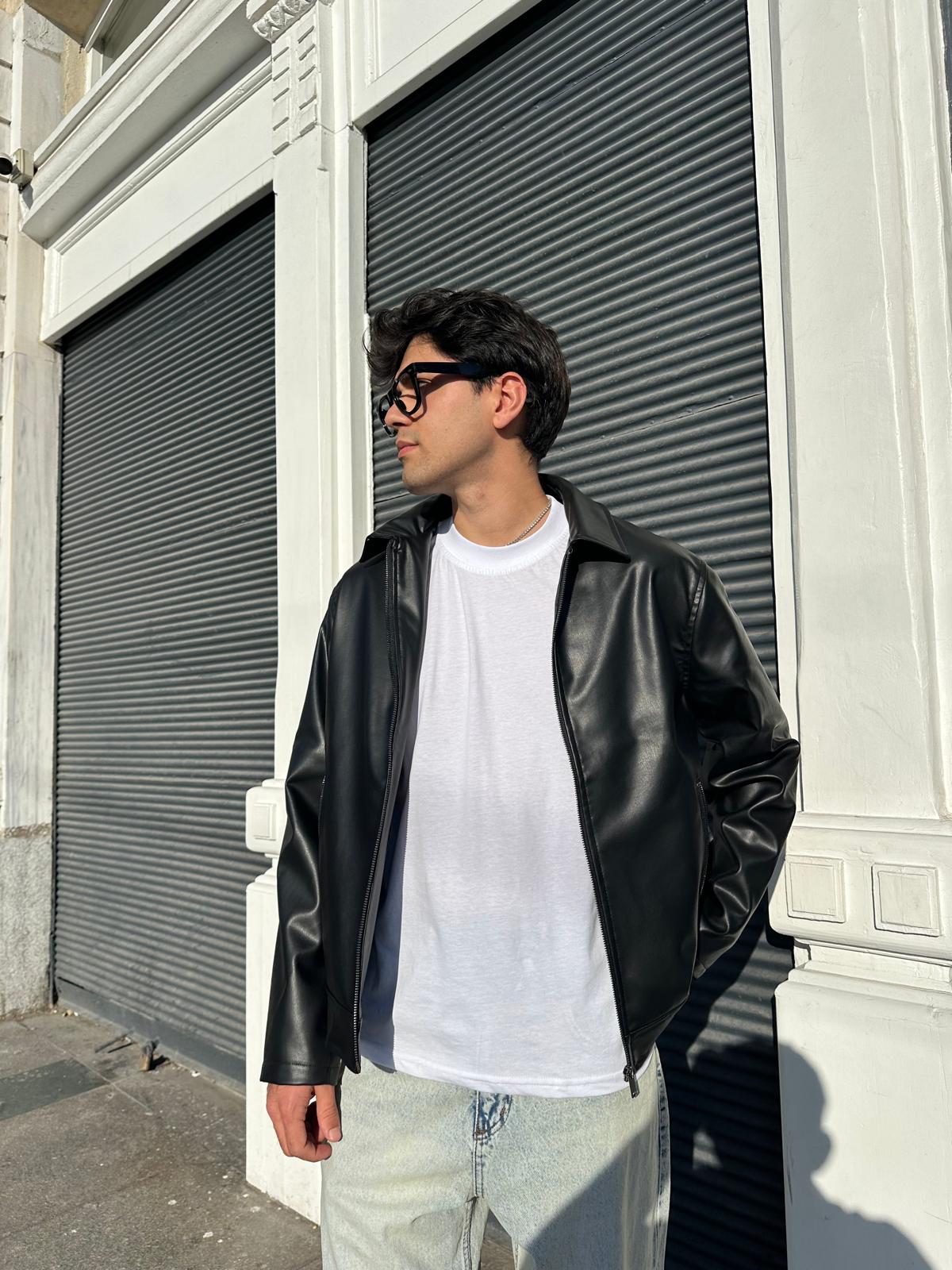 Relax Fit Deri Ceket