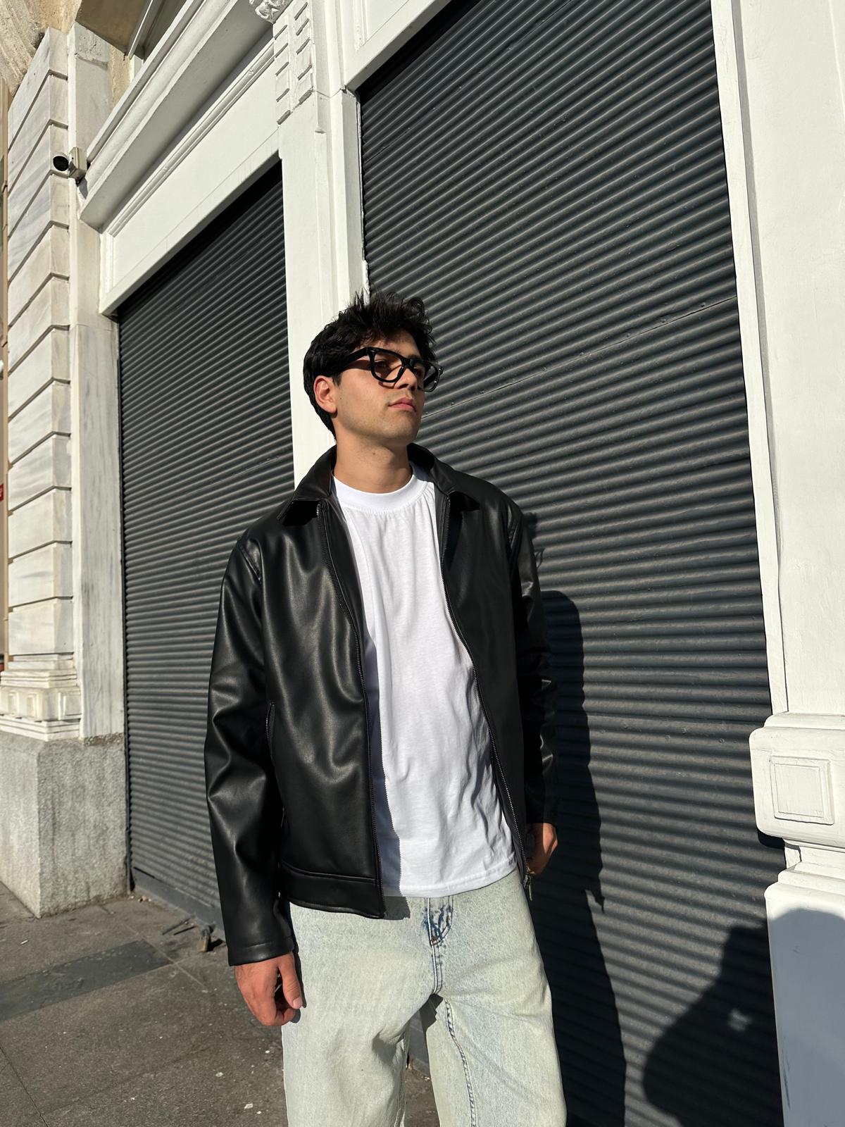 Relax Fit Deri Ceket