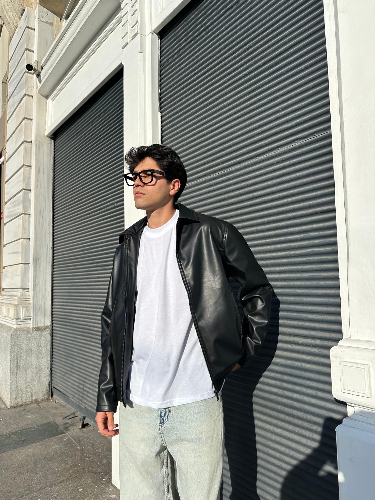 Relax Fit Deri Ceket