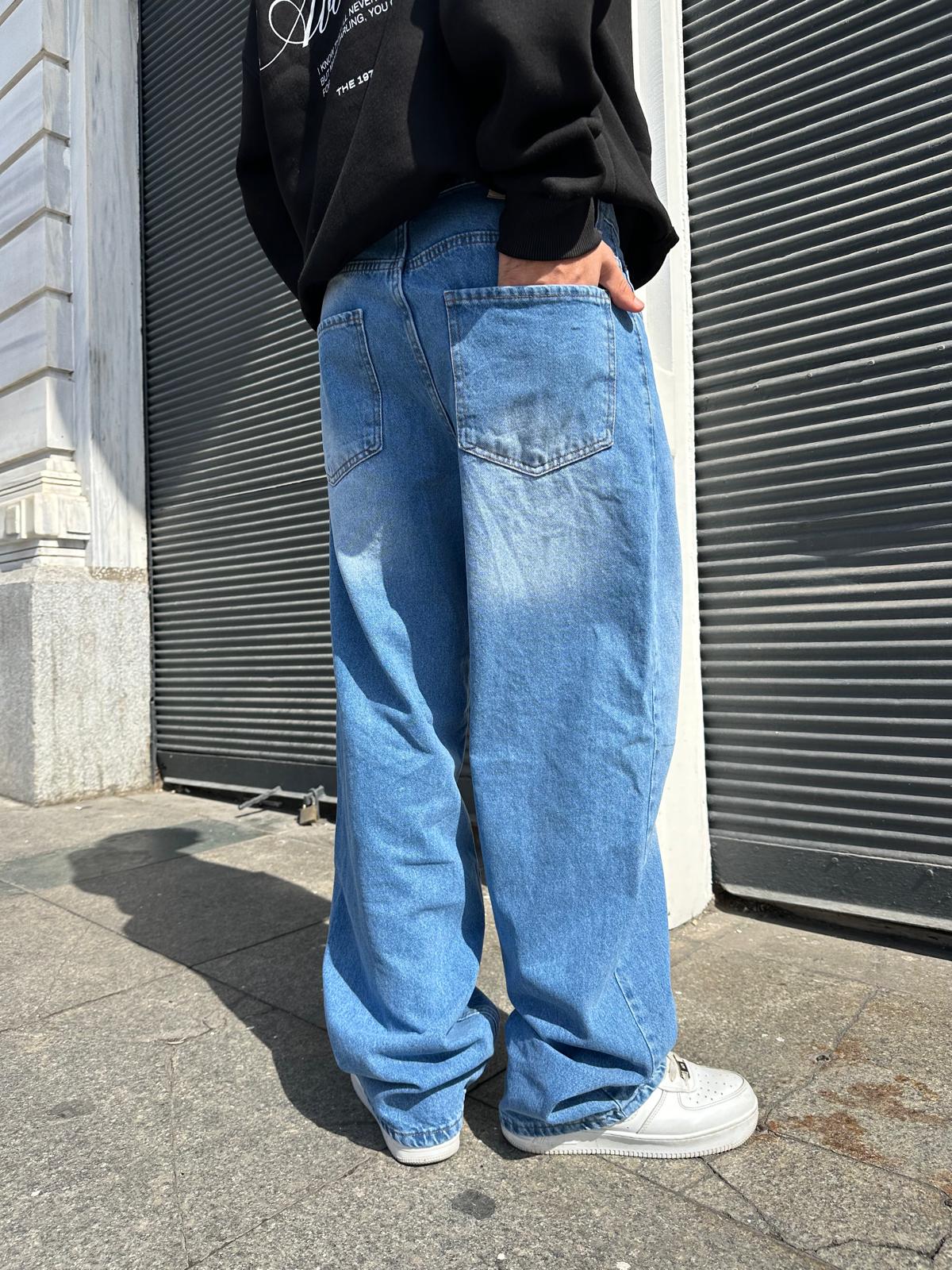 Washed Wıde Collections Baggy Pantolon Alx - Mavi