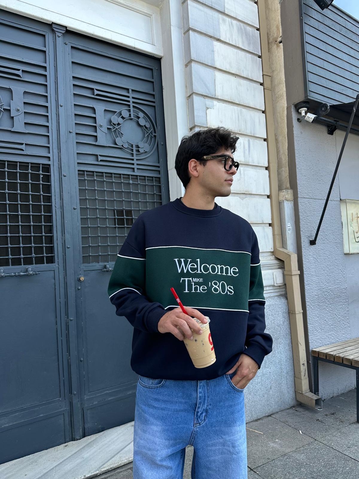 Welcome The 80’s Sweatshirt - Lacivert