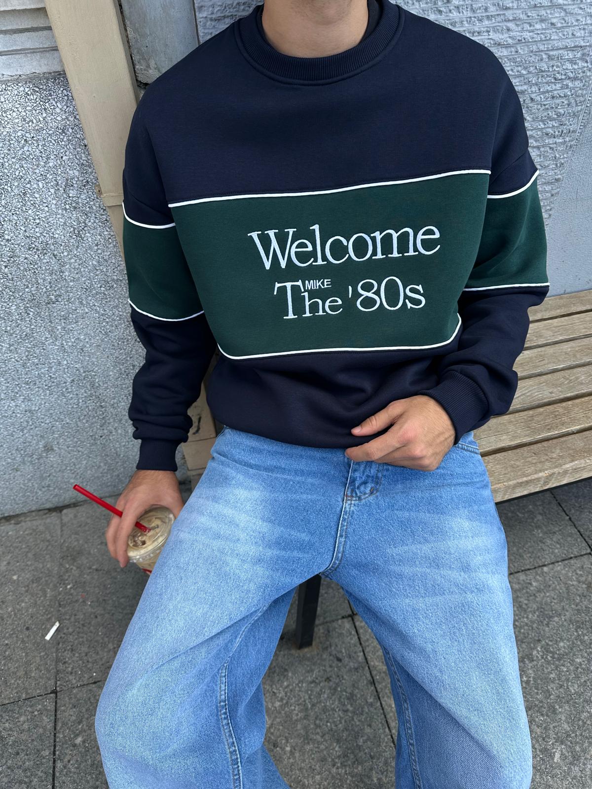Welcome The 80’s Sweatshirt - Lacivert