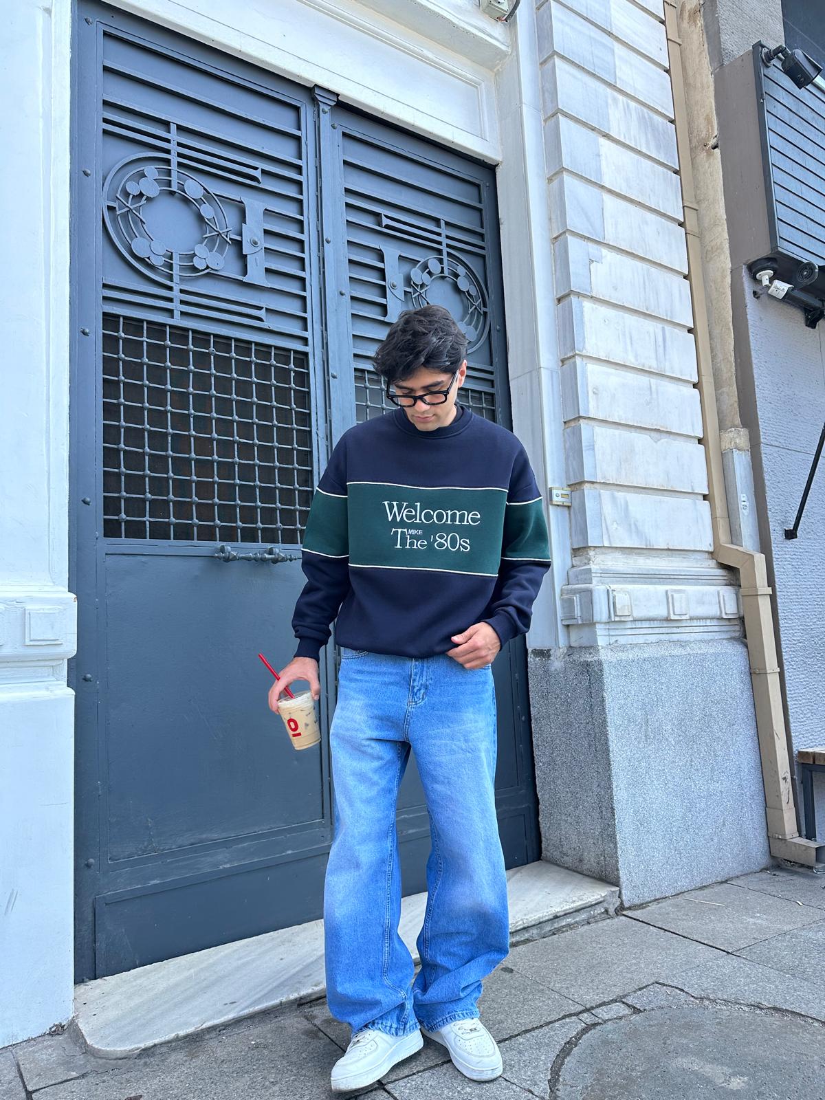 Welcome The 80’s Sweatshirt - Lacivert