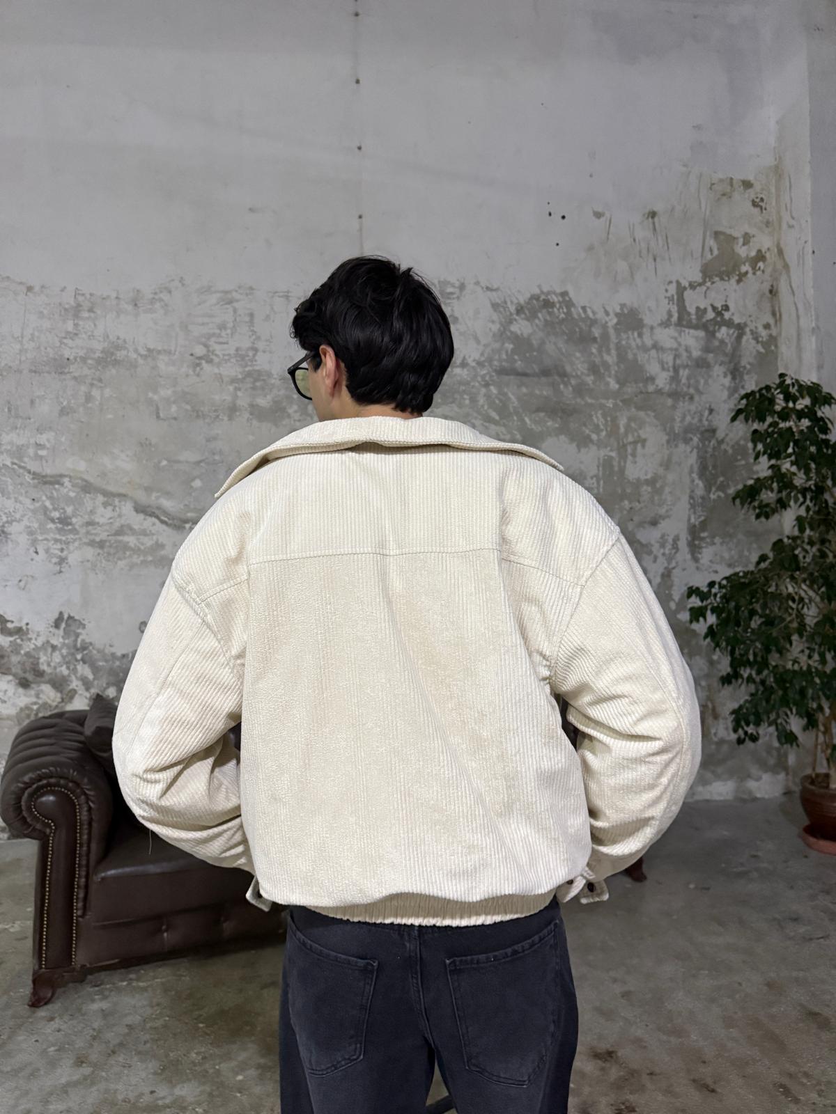 Kadife Bomber Bej Ceket