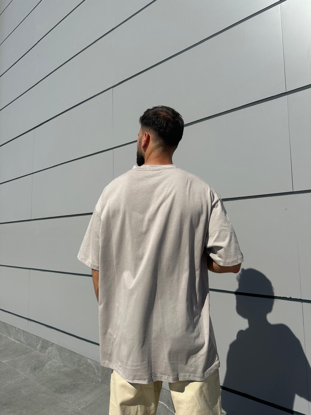 Ctre Baskılı Bej Oversize T-Shirt