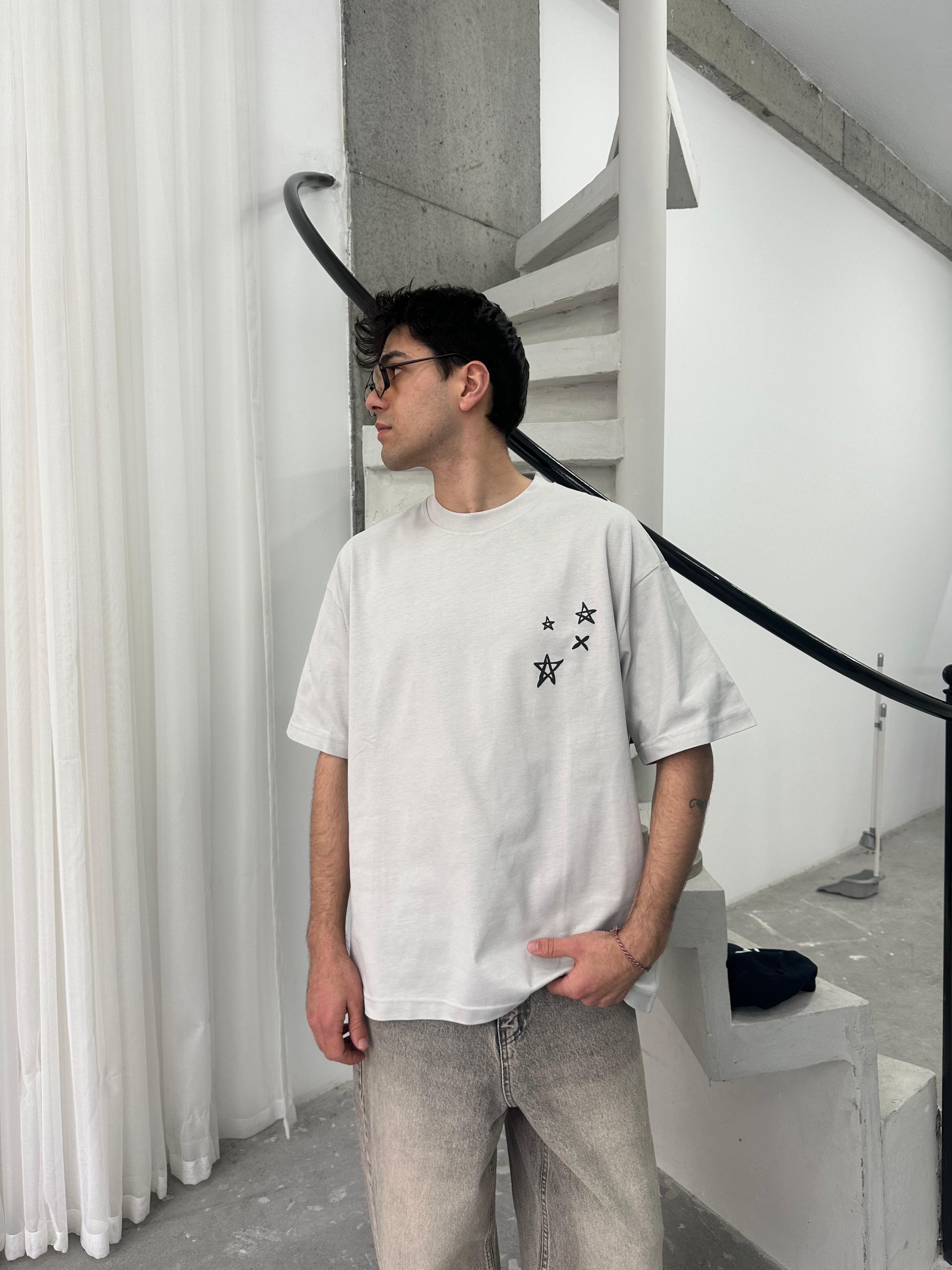 Find Cactüs Back Print Gri T-Shirt 