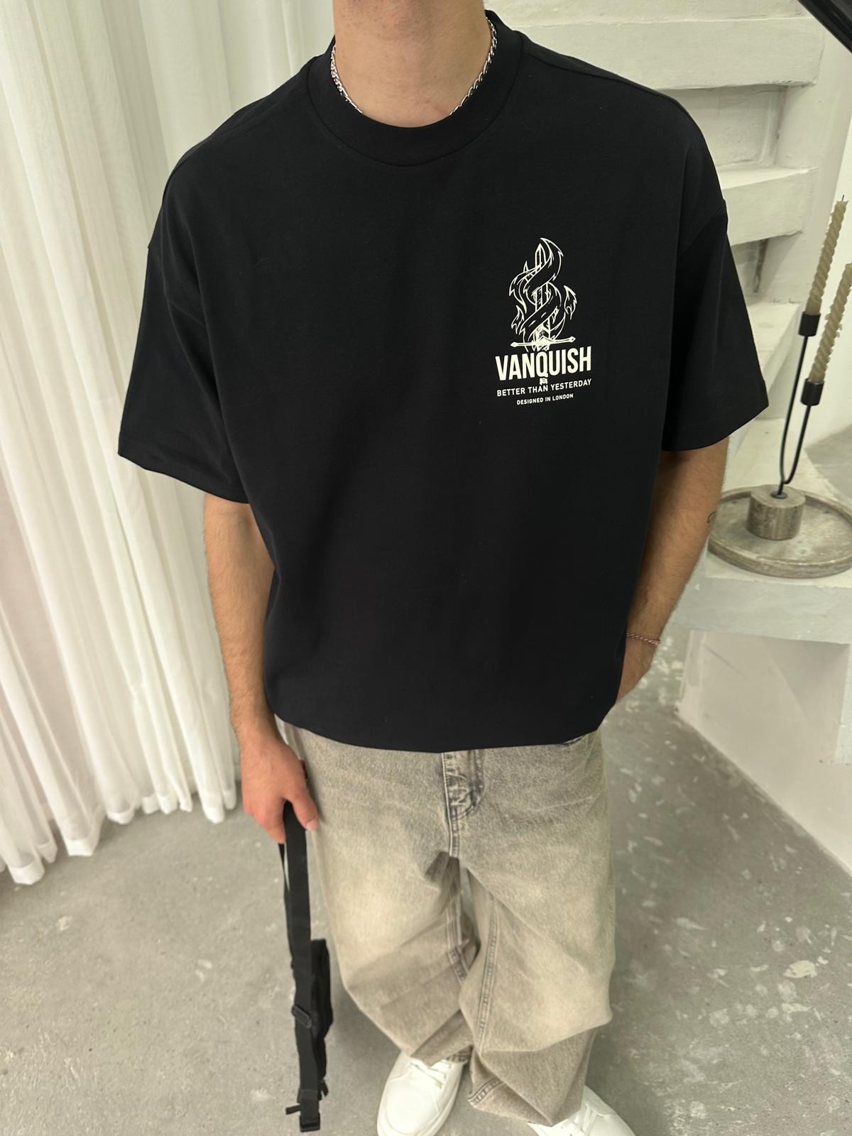 Better Than Yesterday Back Print Black T-Shirt