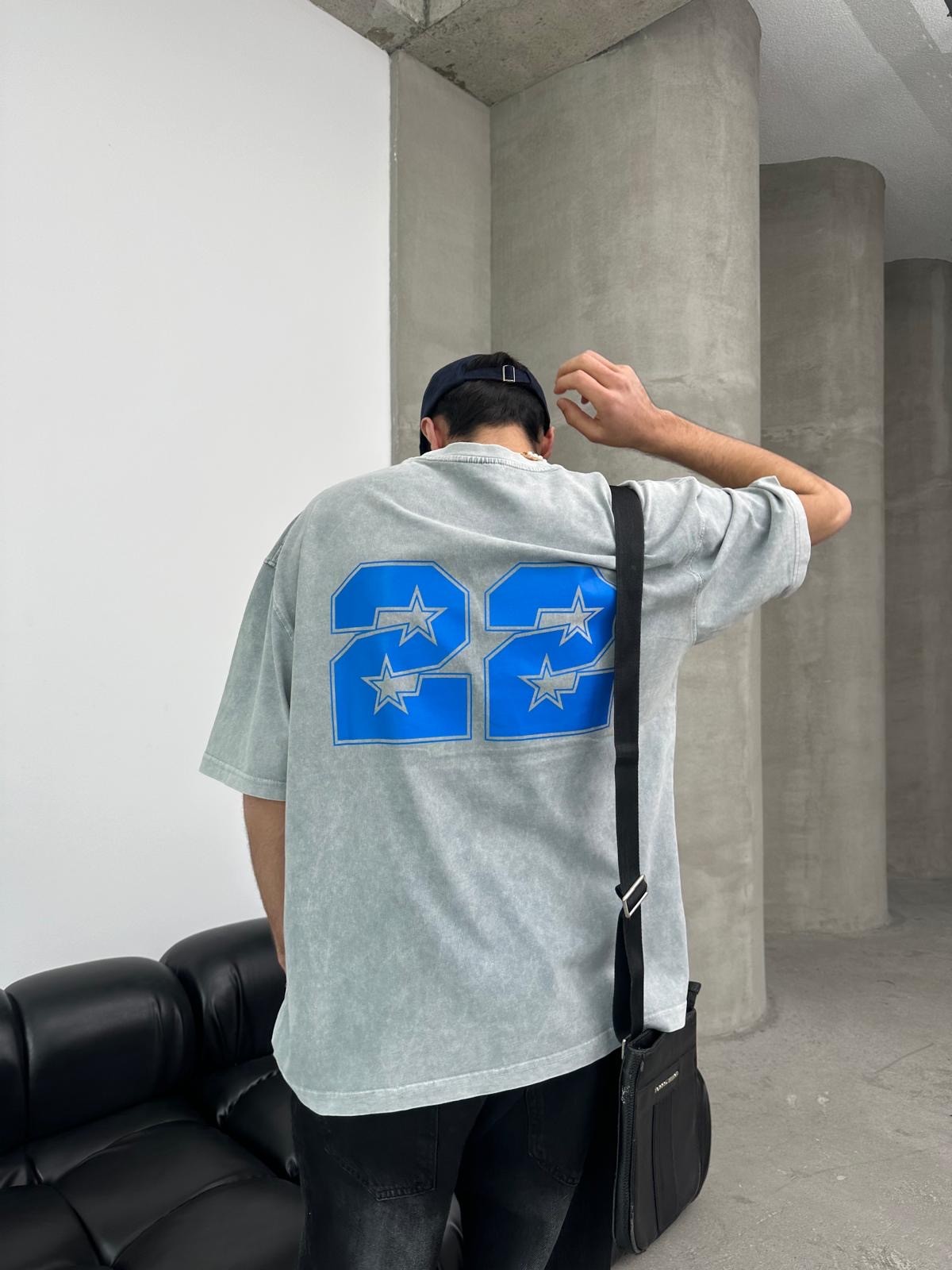 Twenty Two Baskılı Yıkamalı Oversize T-Shirt
