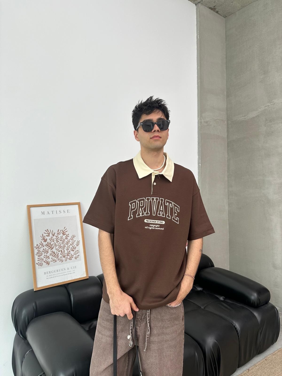 Private Polo Yaka Kahve T-Shirt 