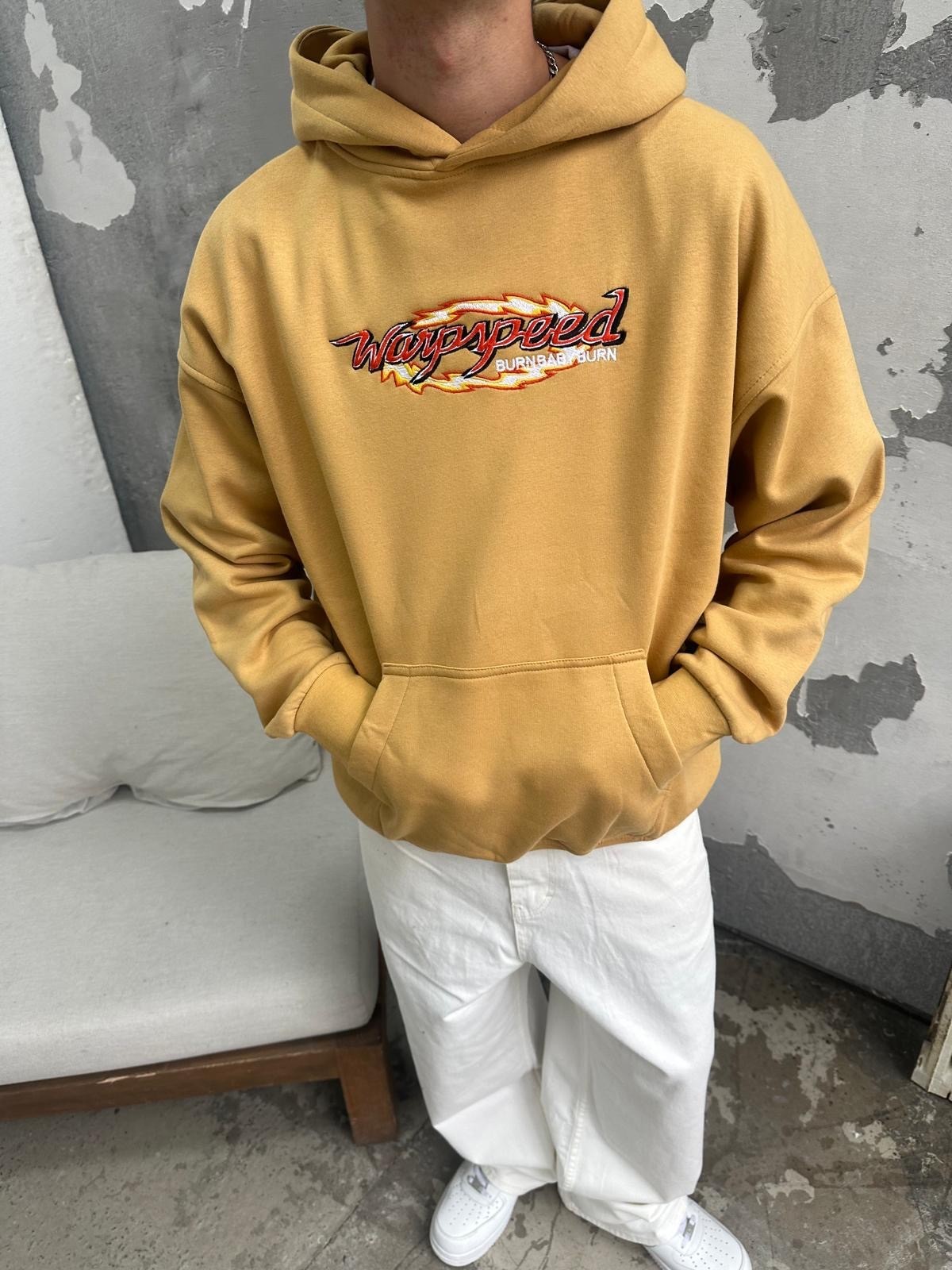 Wow Speed Nakışlı Oversize Hoodie