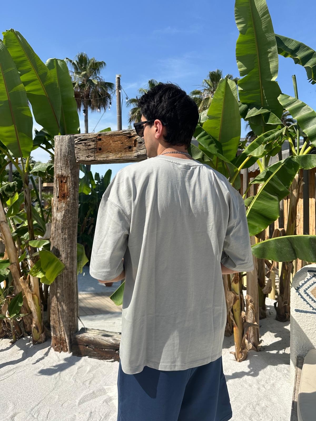 Boyama Gri Sand Vibes Basic T-Shirt