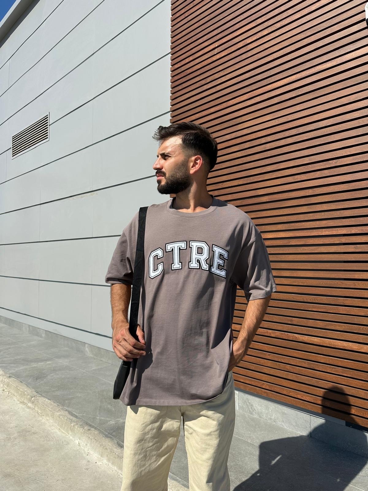 Ctre Baskılı Kahve Oversize T-Shirt