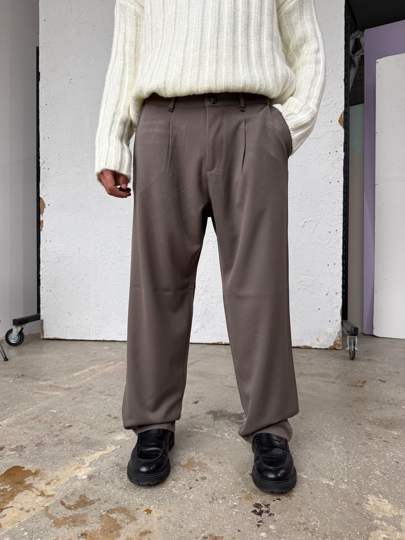 Gold Chan Füme Baggy Kumaş Pantolon