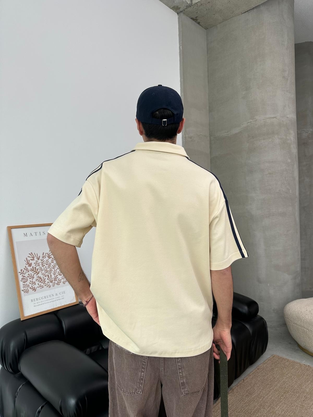 Matcha Story Polo Yaka Bej T-Shirt