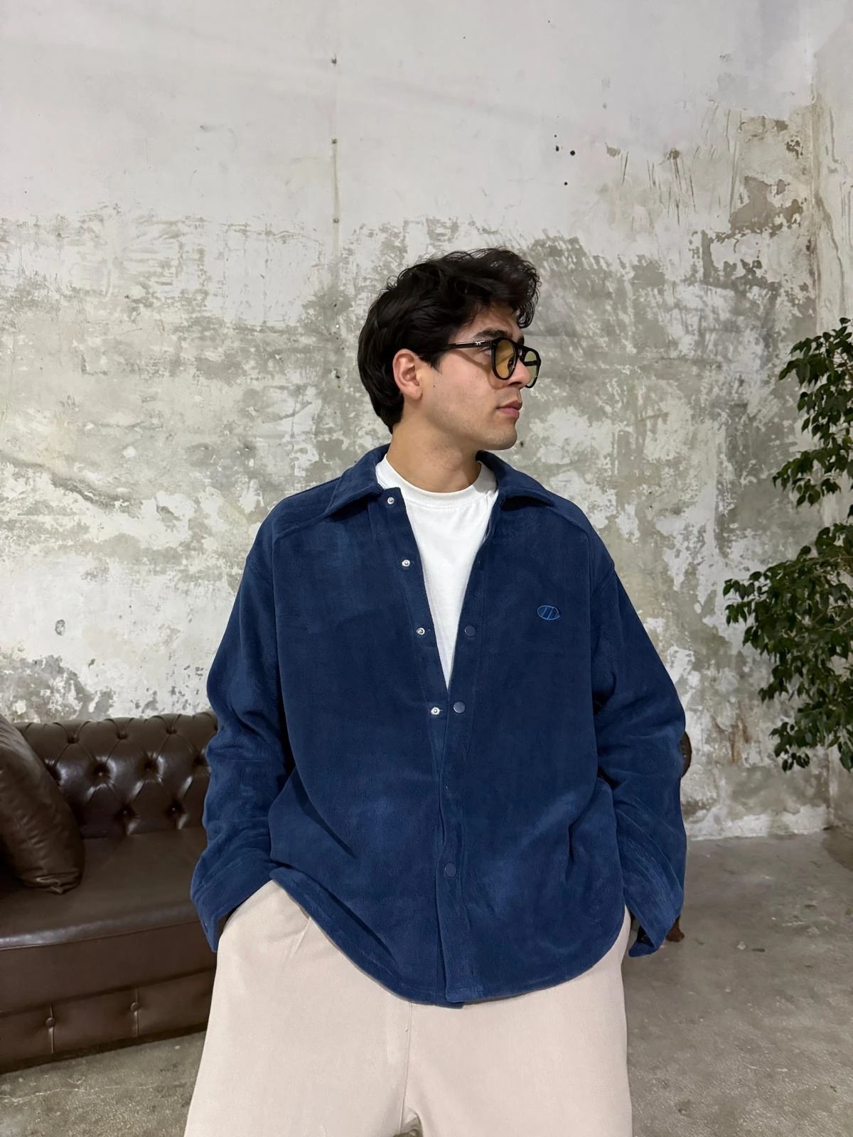 G Logo Polar Lacivert Gömlek