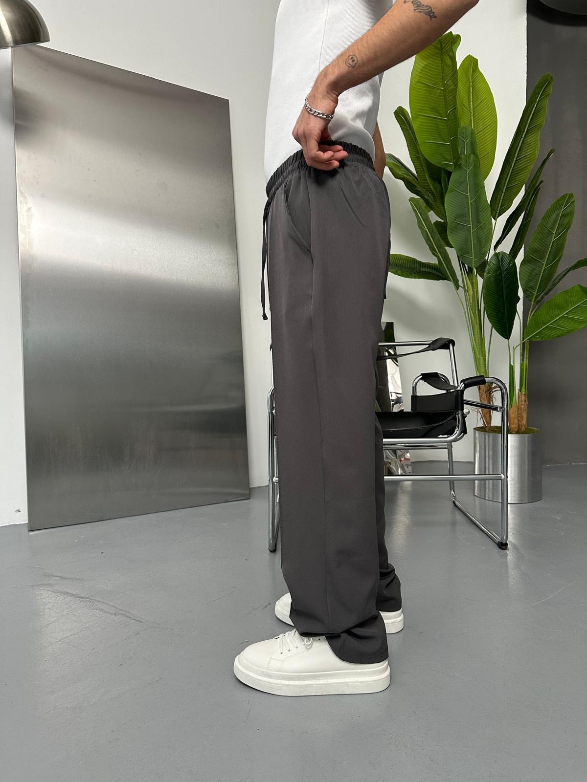 Dokuma Çımalı Fresh Antrasit Baggy Pantolon