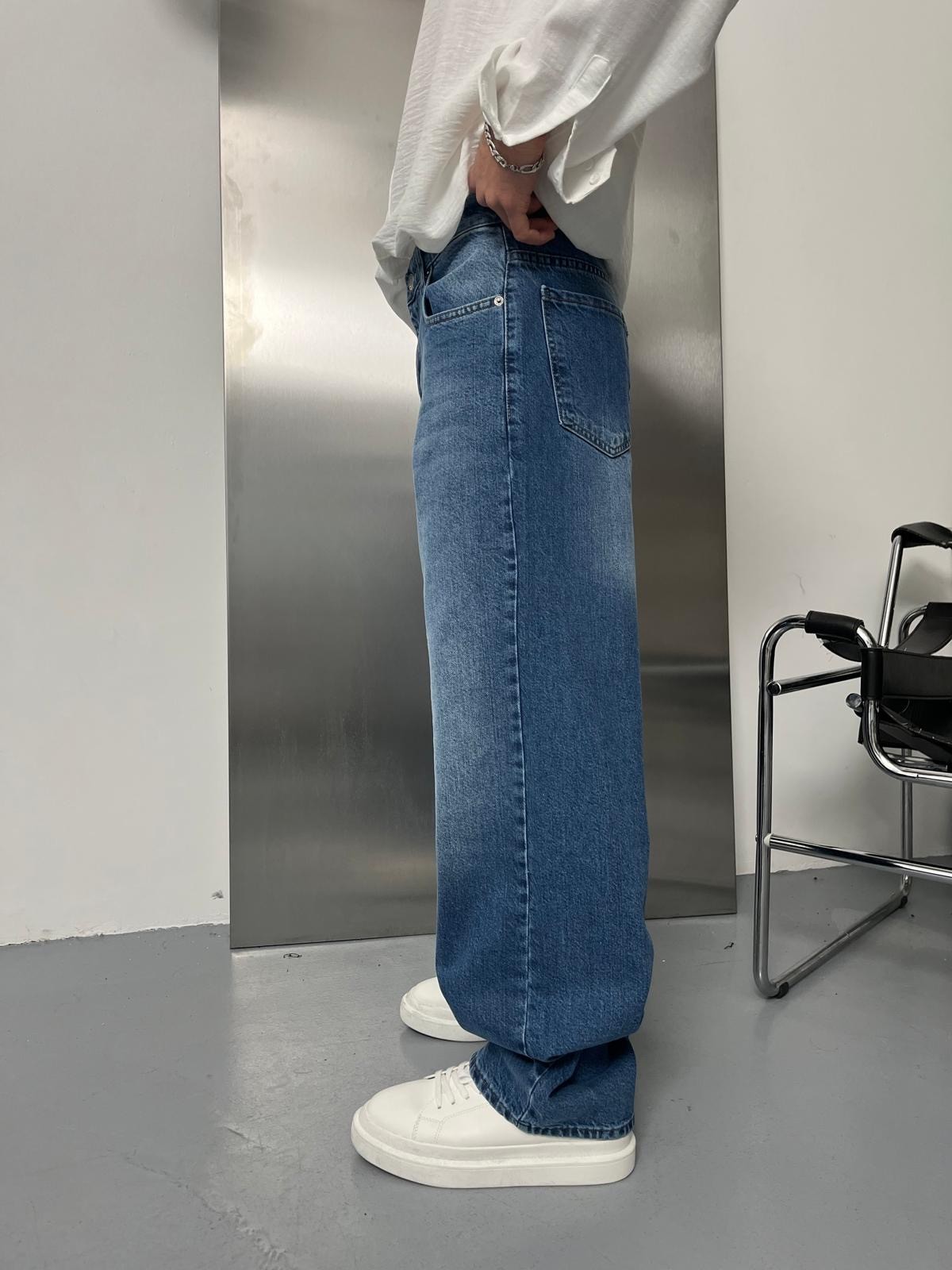 Dark Blue Vintage Baggy Pantolon Alx