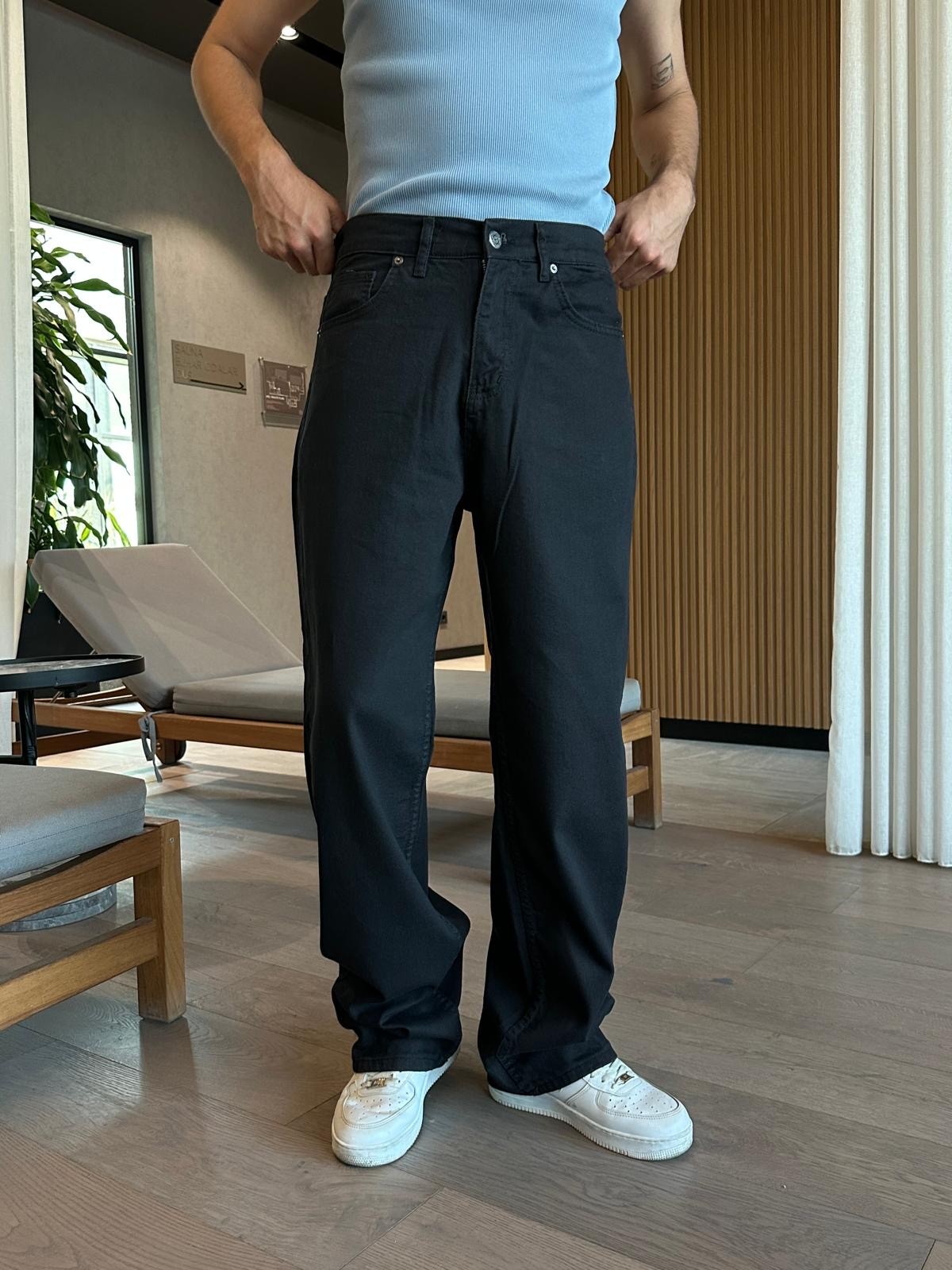Sand Black Basic Baggy Pantolon