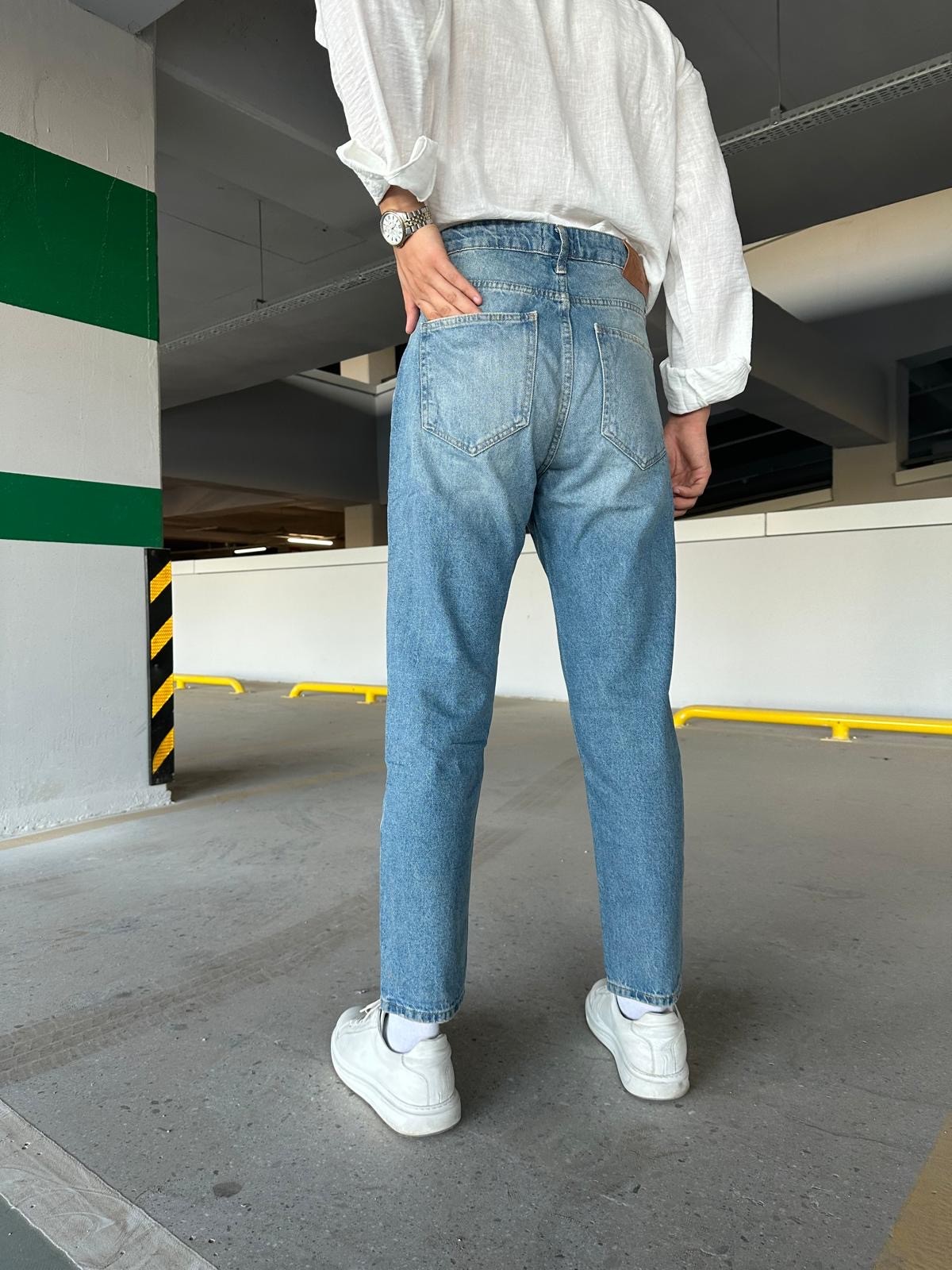 Blue Washed Mom Fit Jean