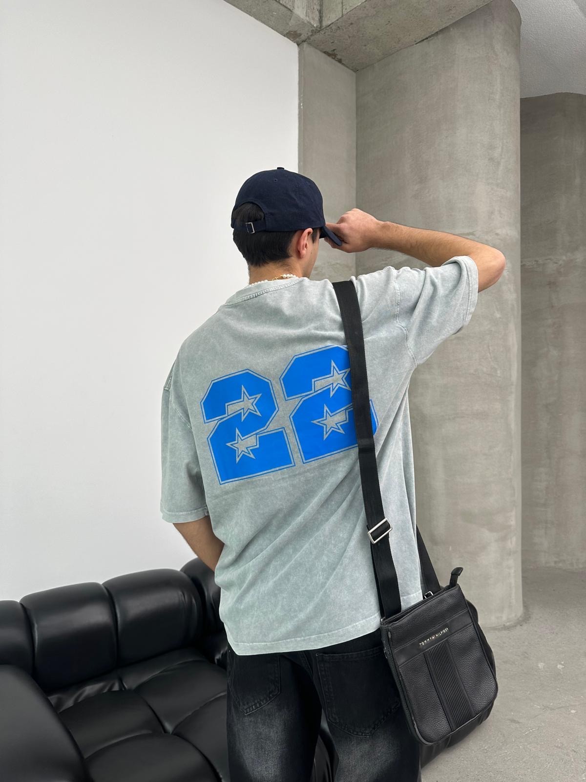 Twenty Two Baskılı Yıkamalı Oversize T-Shirt