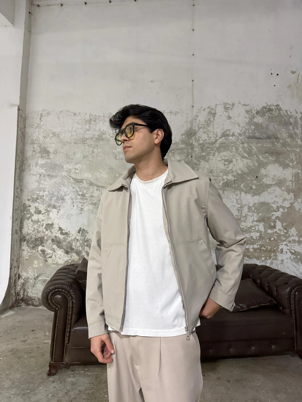 Gabardin Kaşe Bej Ceket