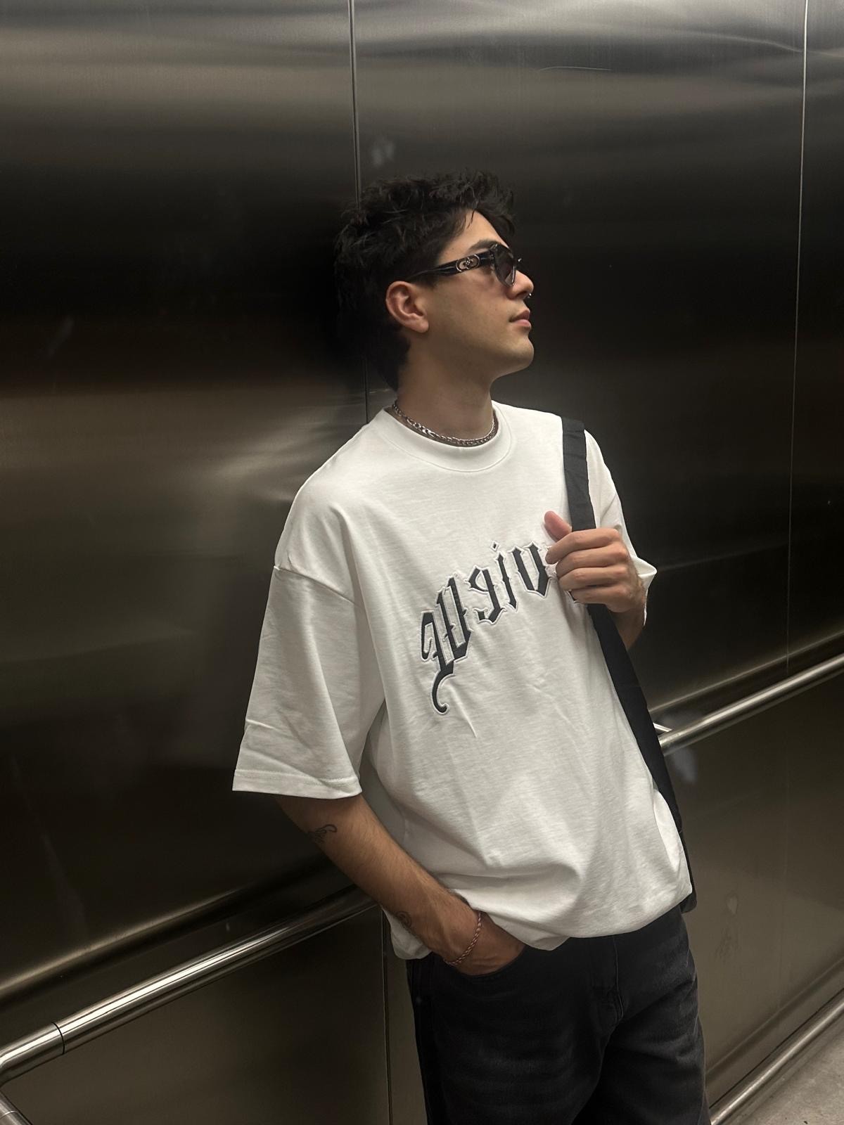 Arabic Font White Oversize T-Shirt