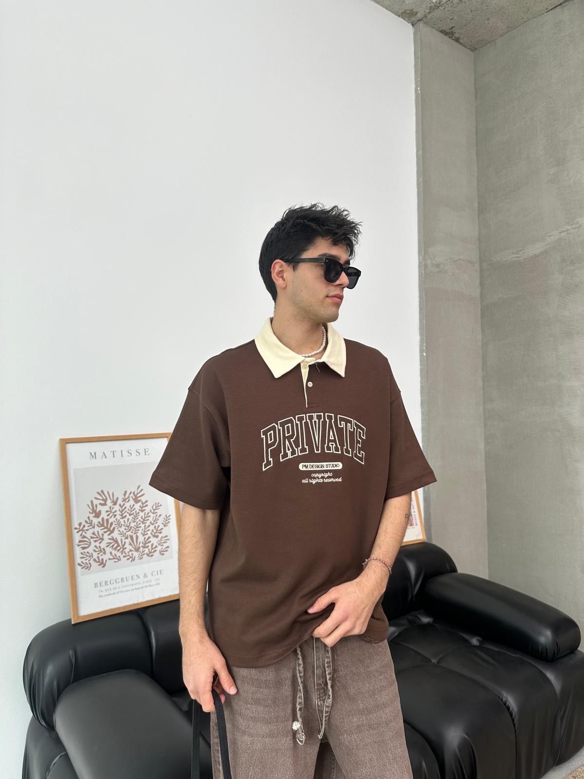 Private Polo Yaka Kahve T-Shirt 