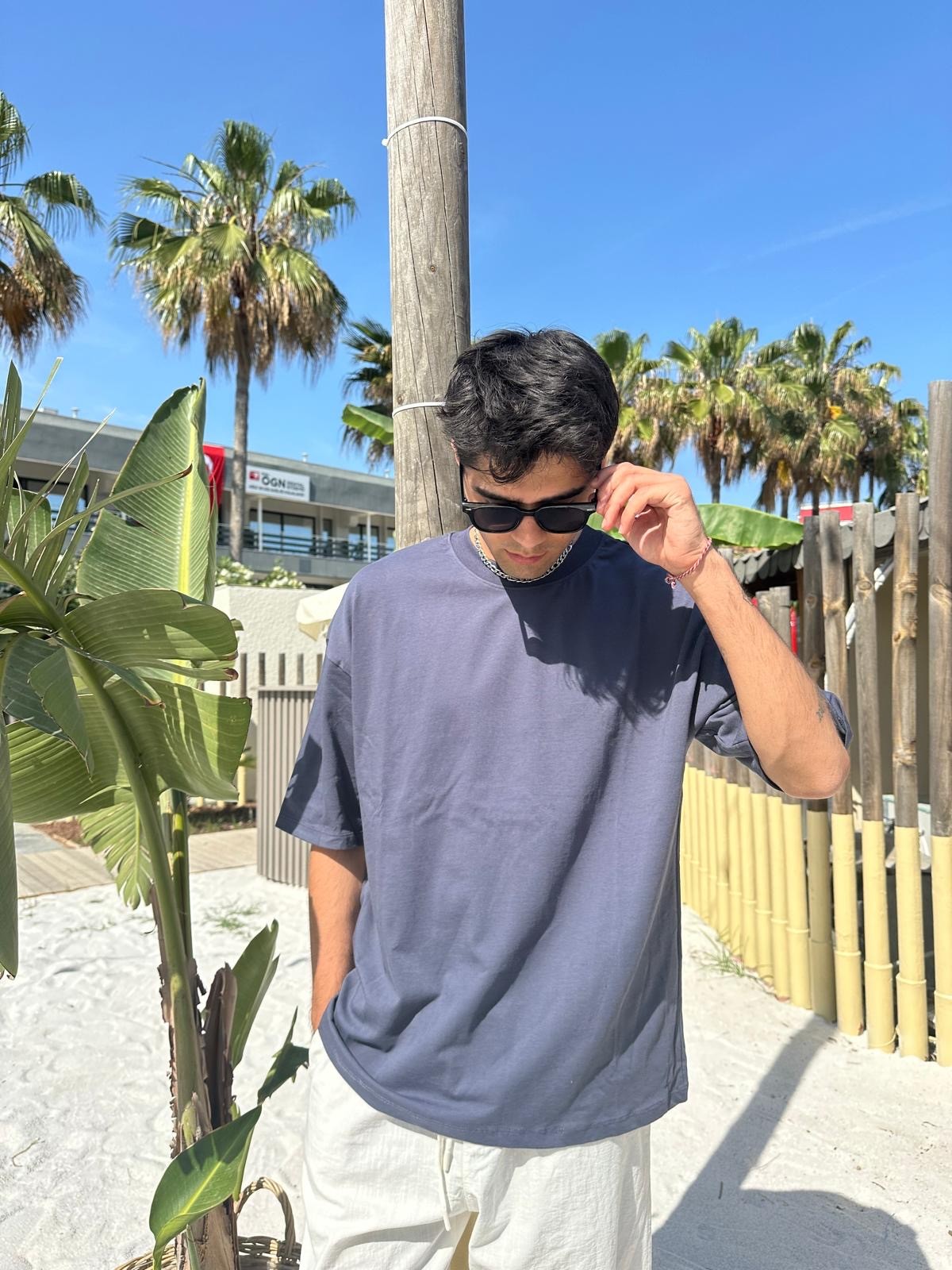 Antrasit Sand Vibes Basic T-Shirt