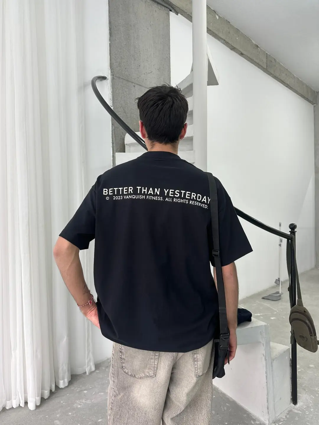 Better Than Yesterday Back Print Black T-Shirt
