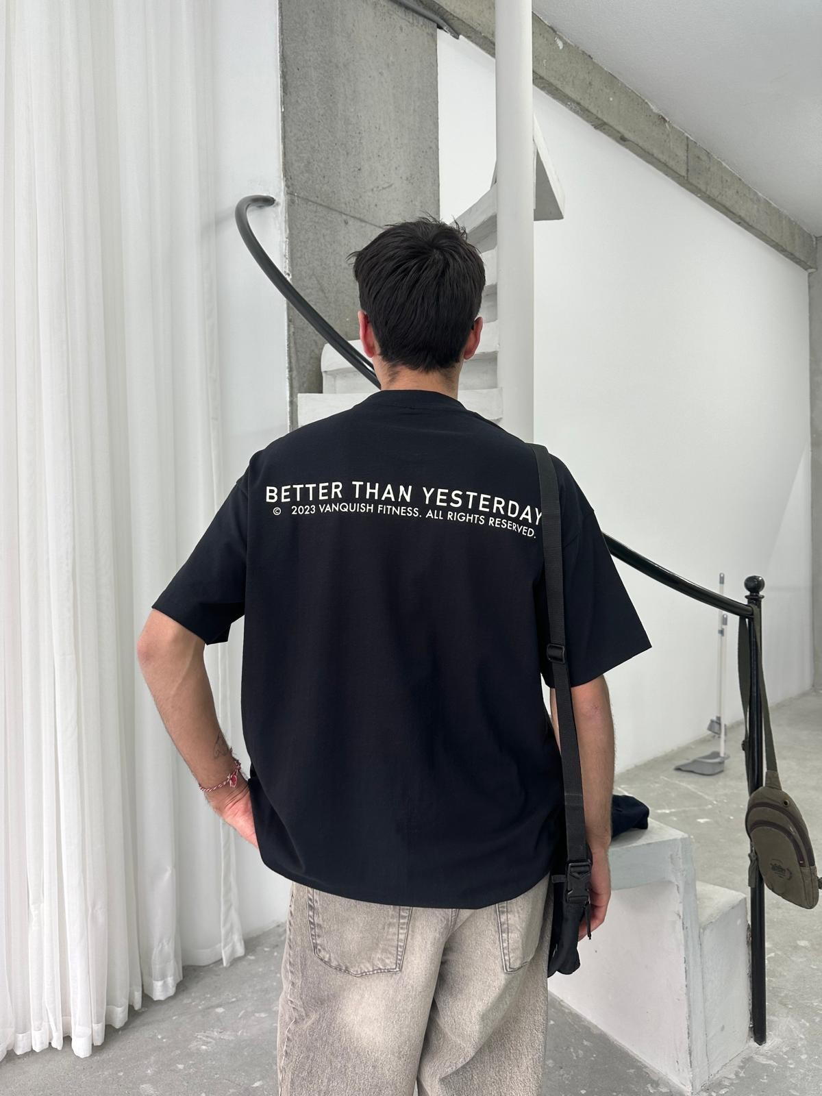 Better Than Yesterday Back Print Black T-Shirt