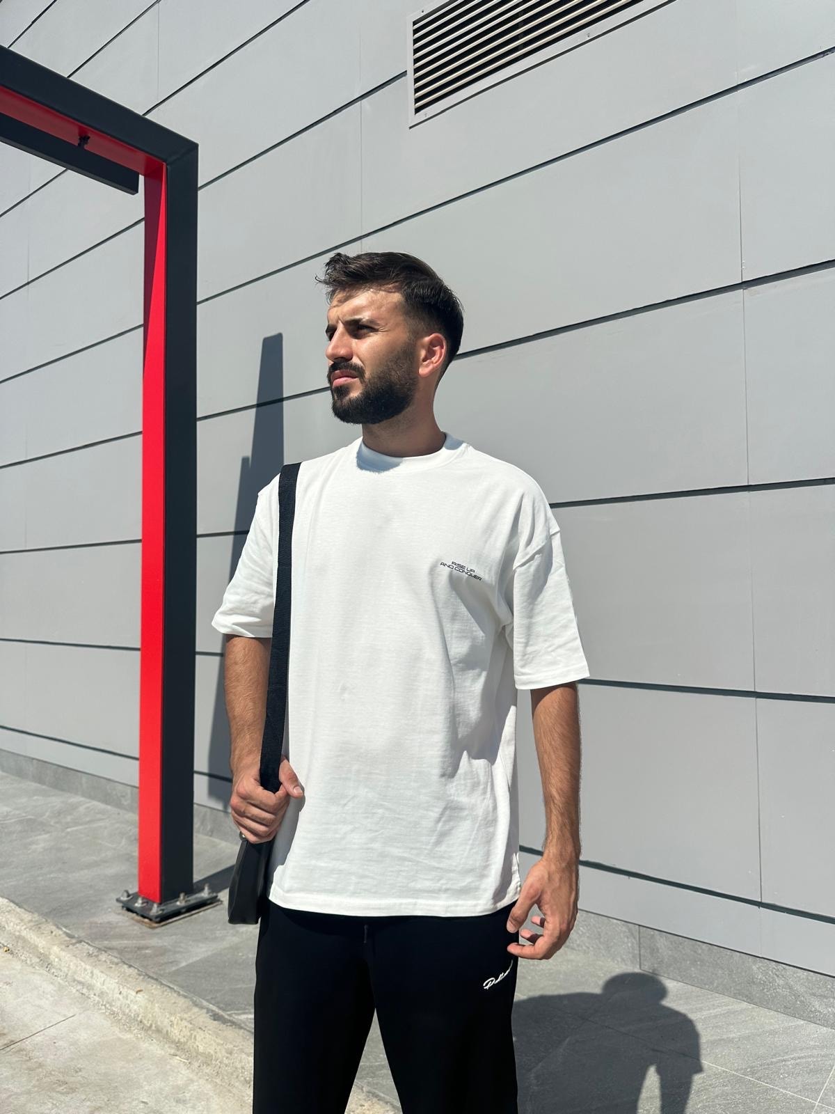 Rıse Up Sırt Baskılı Beyaz Oversize T-Shirt