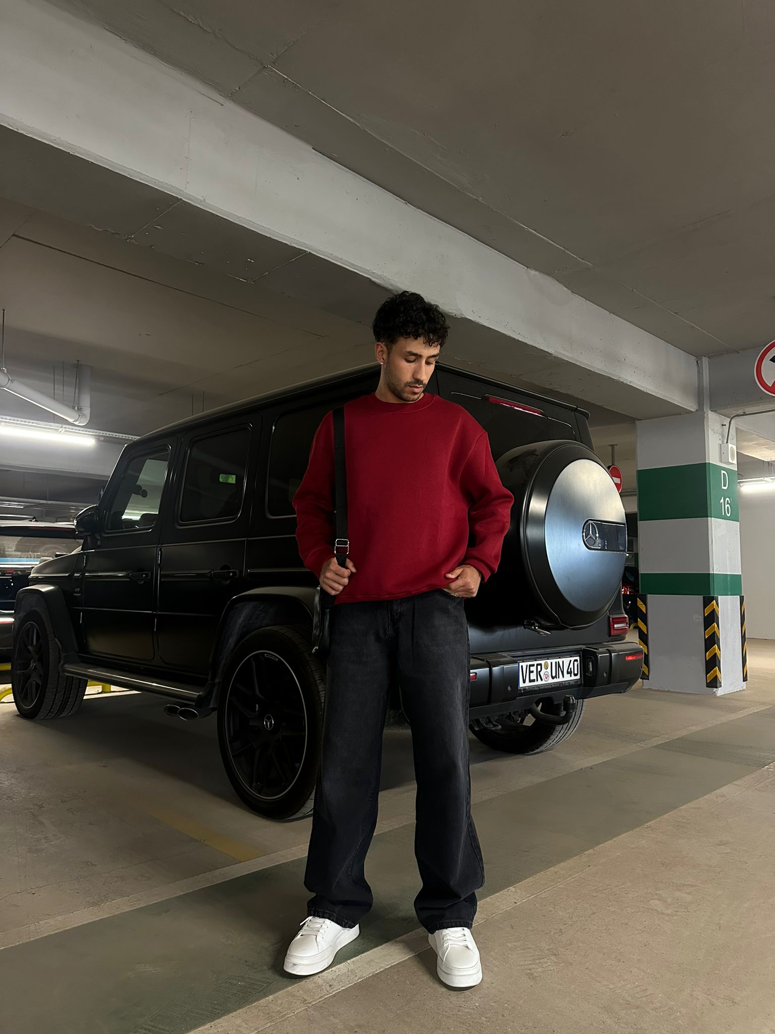 Basıc Oversize Sweatshirt - bordo