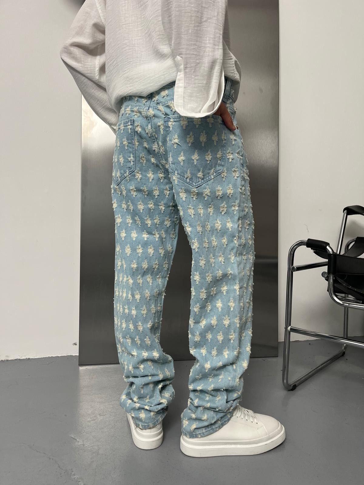 Mavi Patchwork Baggy Pantolon