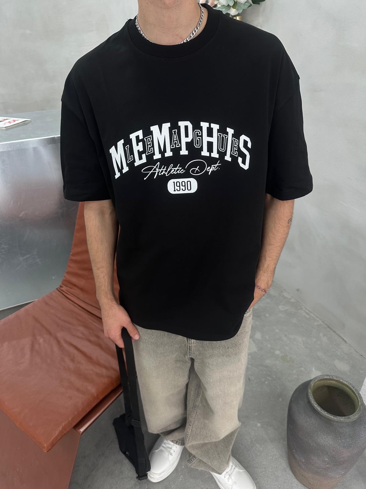 Memphis 1990 Siyah Oversize T-Shirt