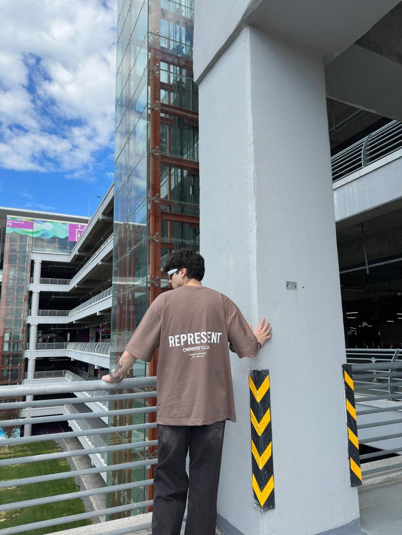 Representby Owner Back Print Brown Oversize Tshirt