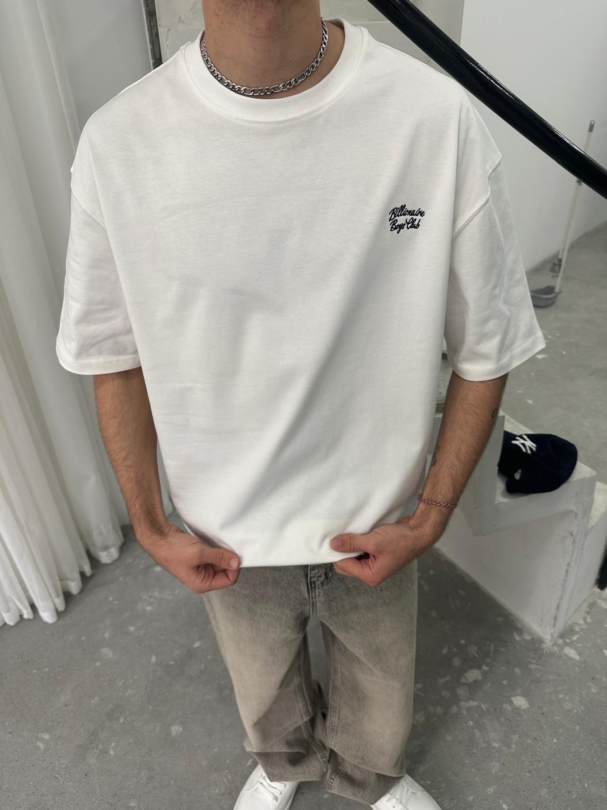 Boys Club Nakışlı Beyaz T-Shirt 