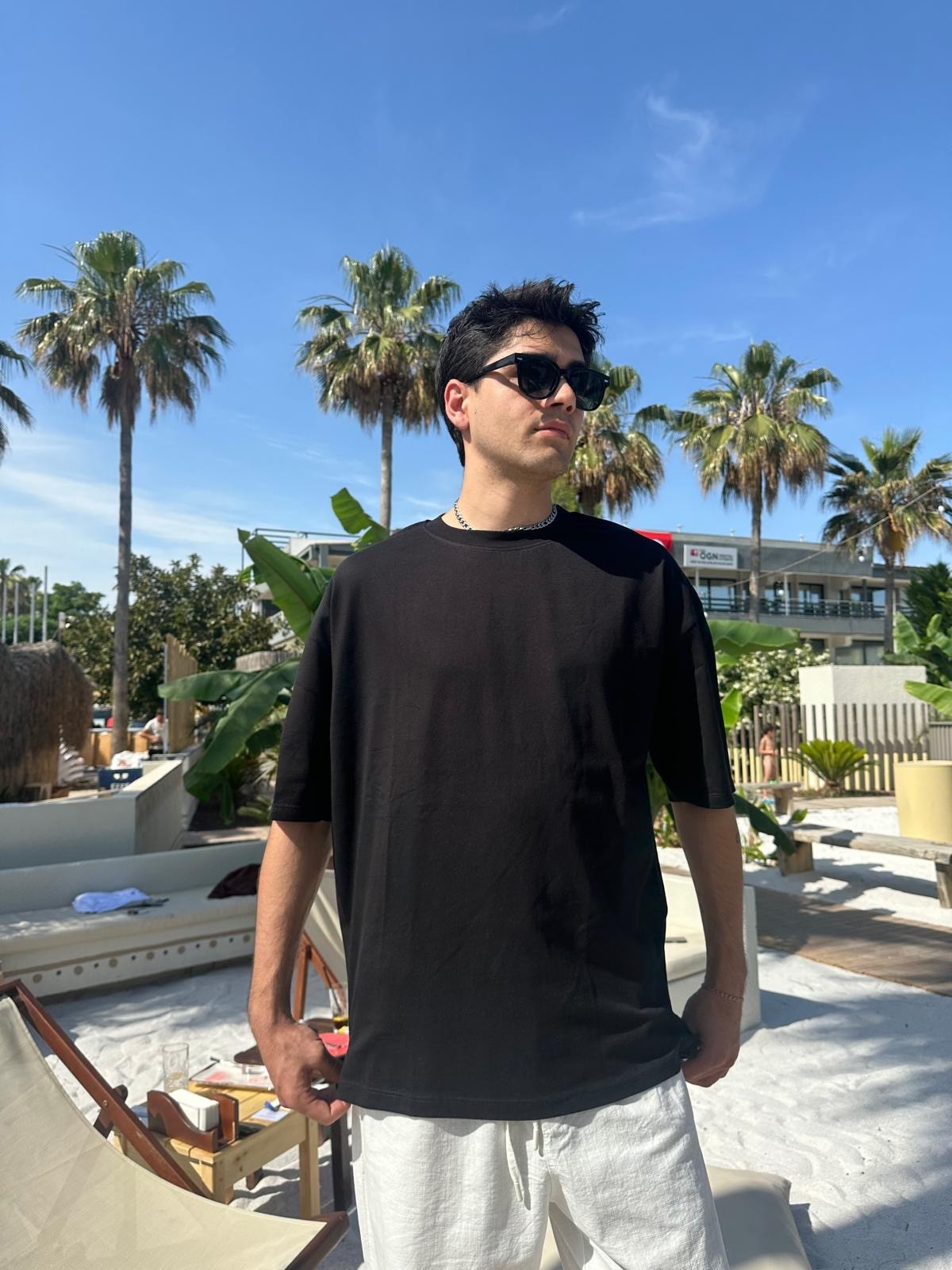 Siyah Sand Vibes Basic T-Shirt